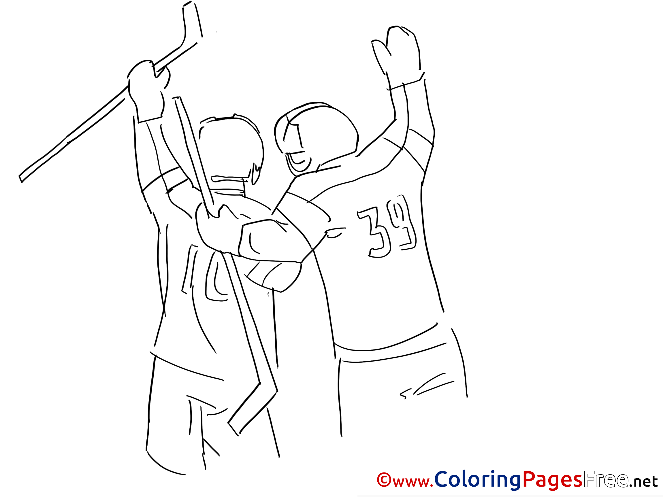 Friends Ice Hockey Printable Coloring Pages For Free