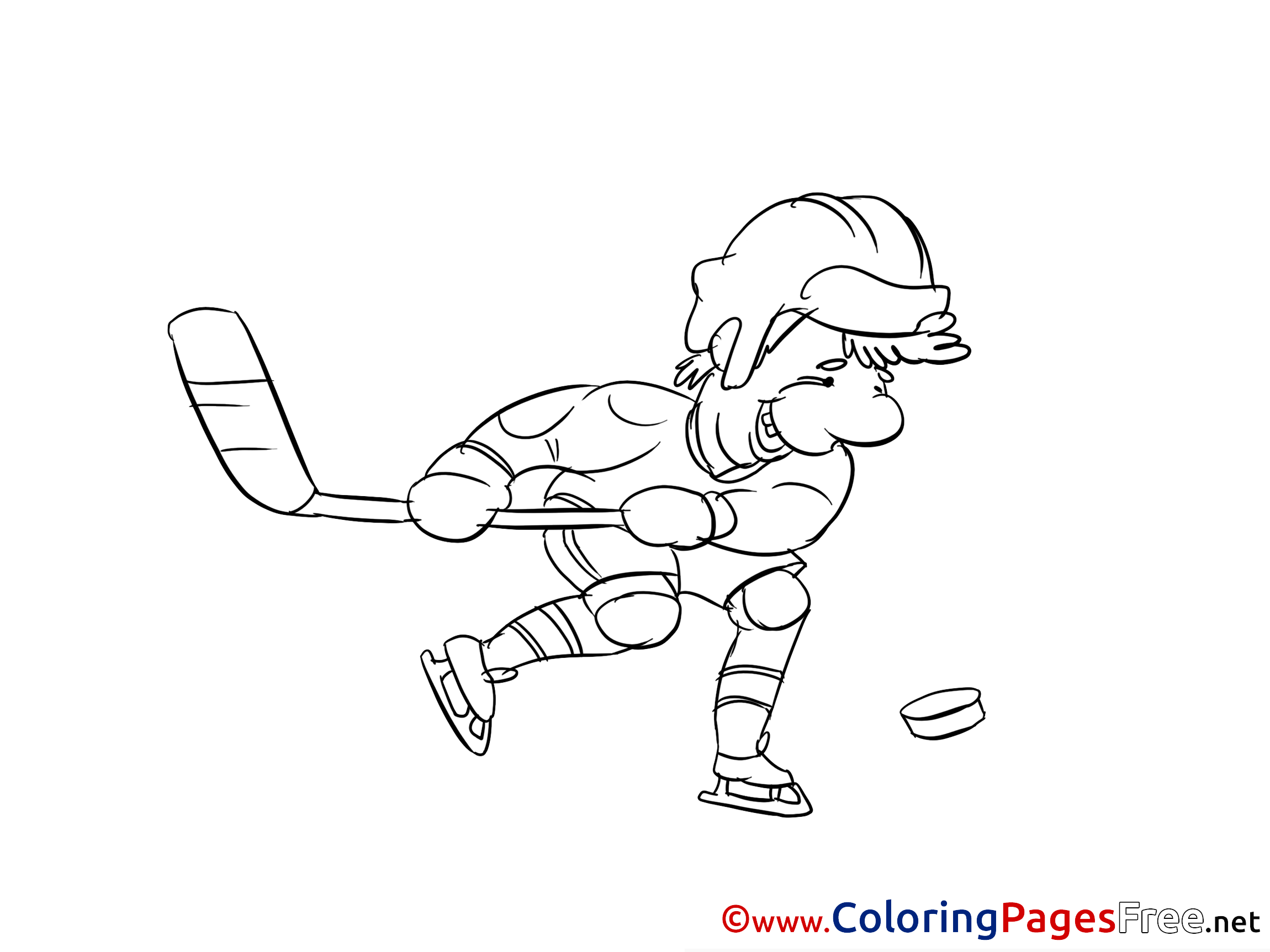 Sportsman Ice Hockey Printable Coloring Sheets Download
