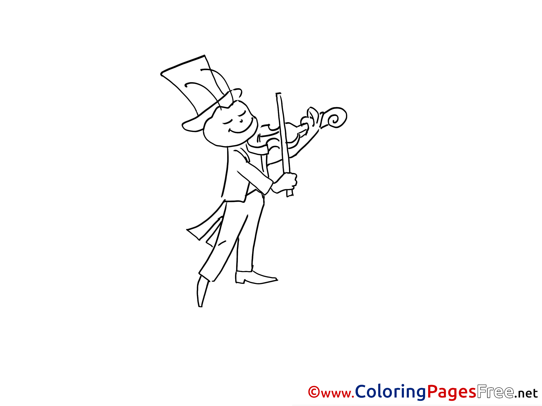 Grasshopper With Violin Download Printable Coloring Pages