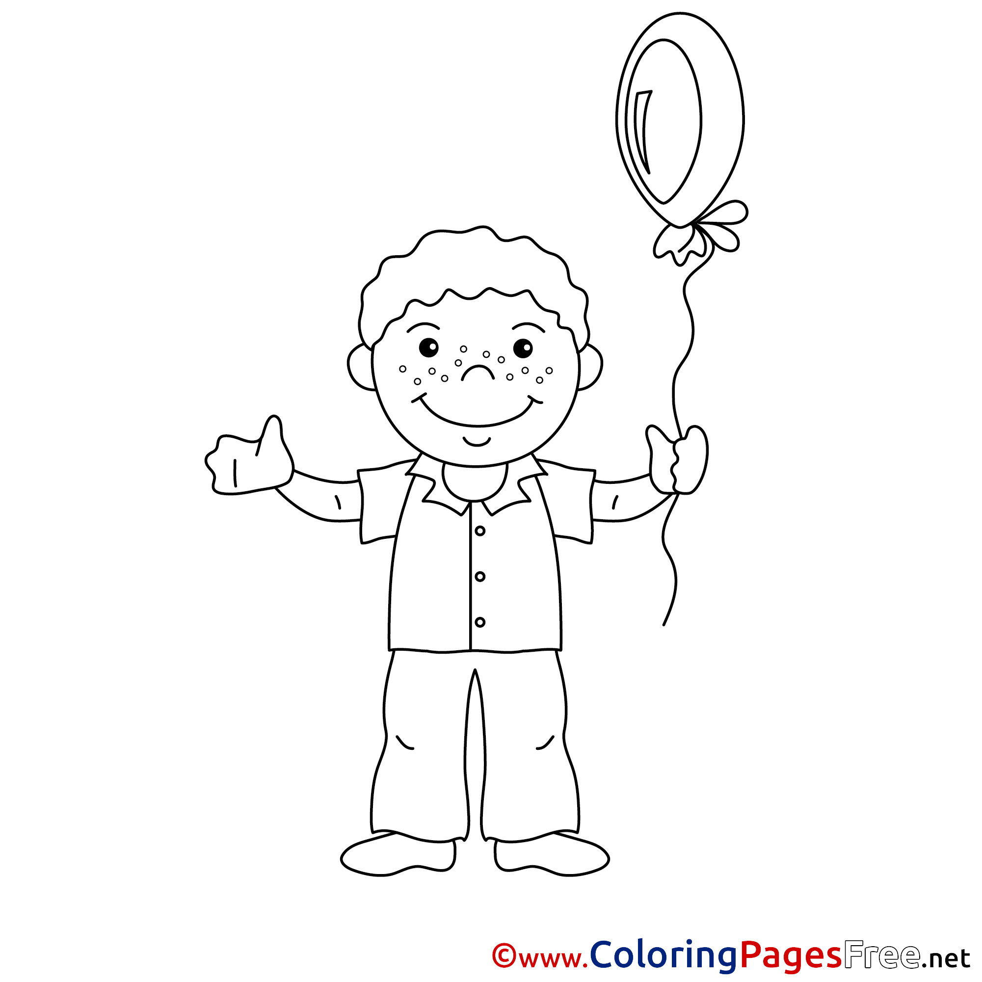 Balloon Boy free Colouring Page download