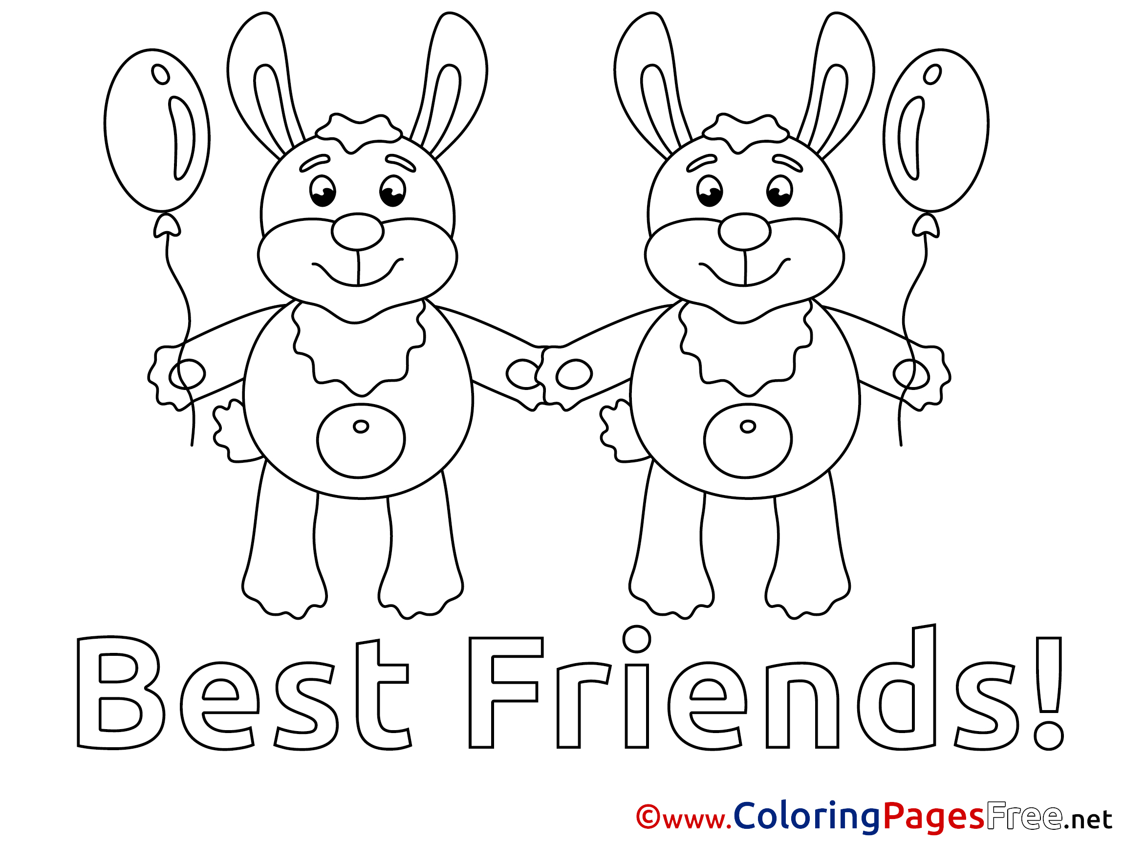 Kindergarten free Colouring Page download Friends