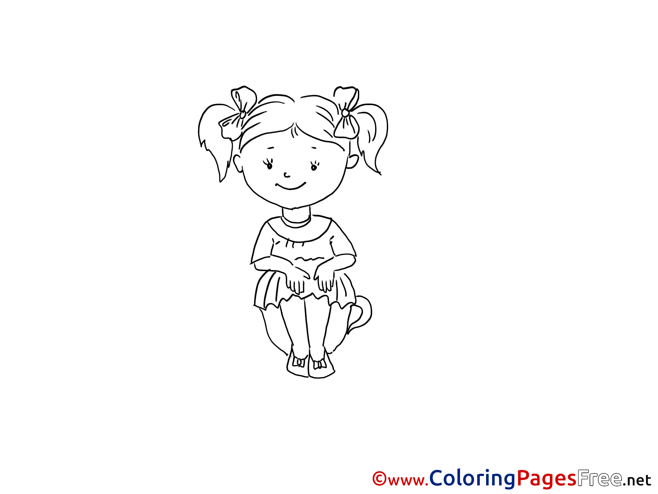 a little girl coloring pages