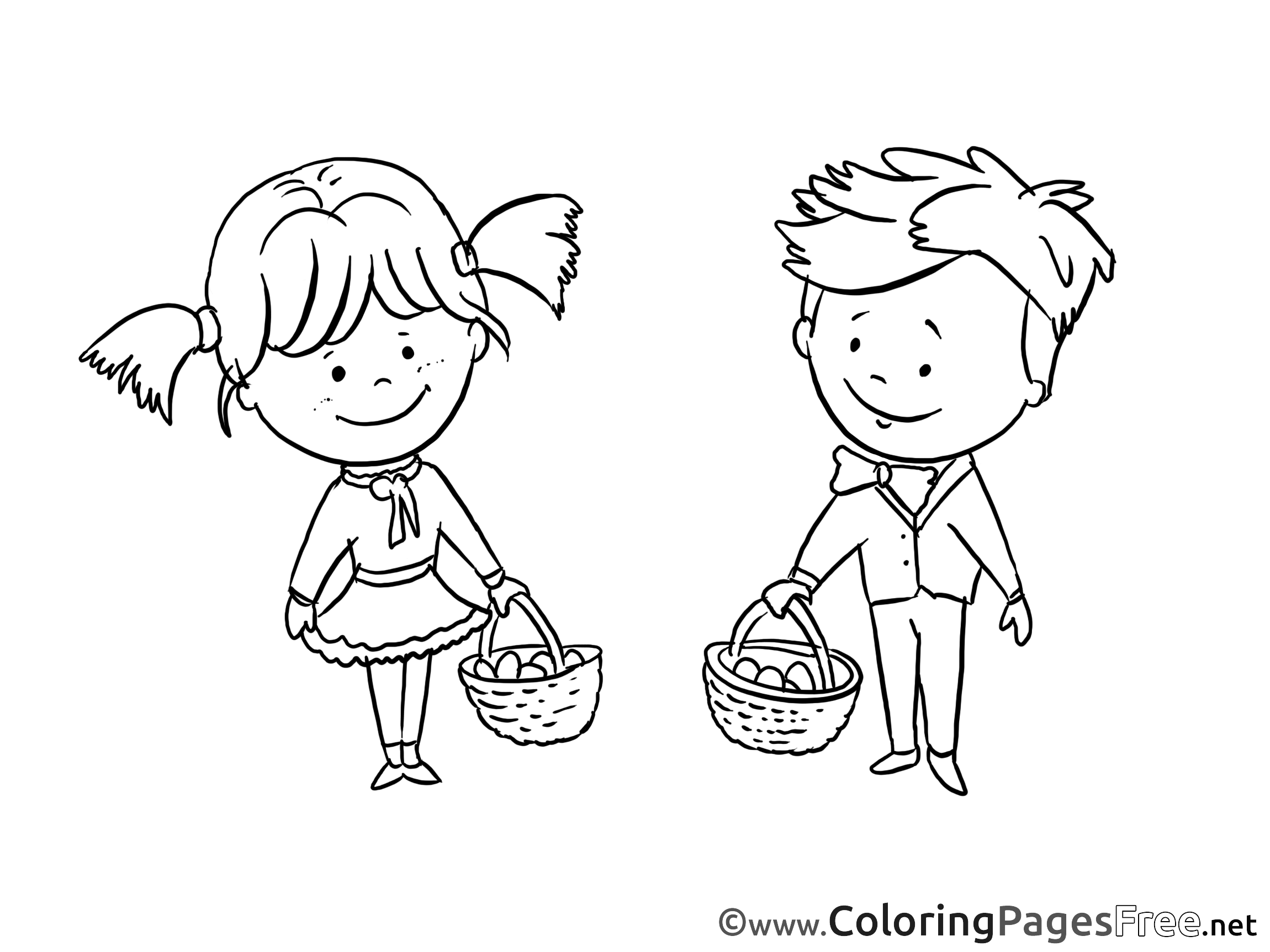  Mushroom Pickers Kids free Coloring Page Motiv 