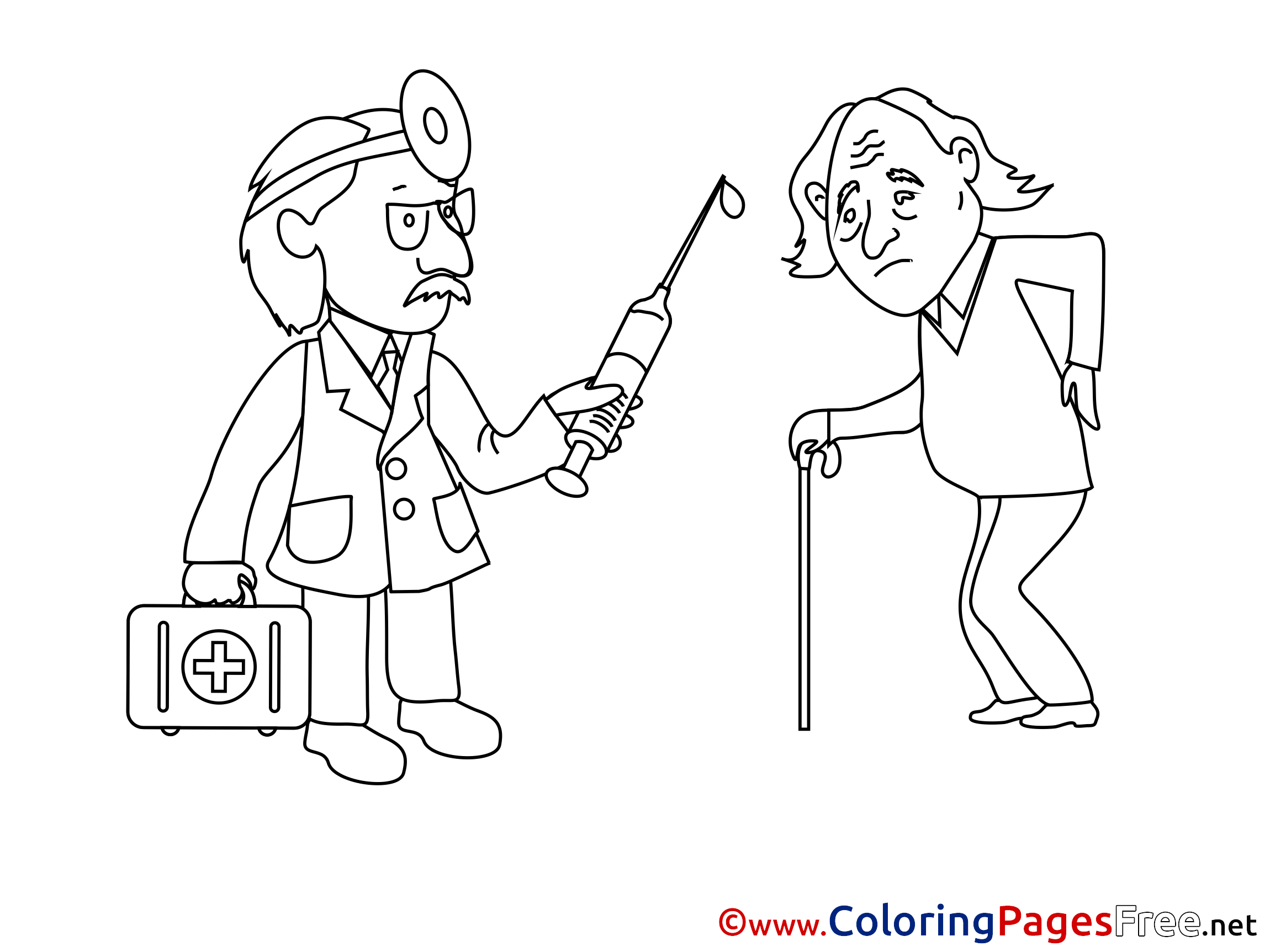 Old Man Doctor Free Printable Coloring Sheets