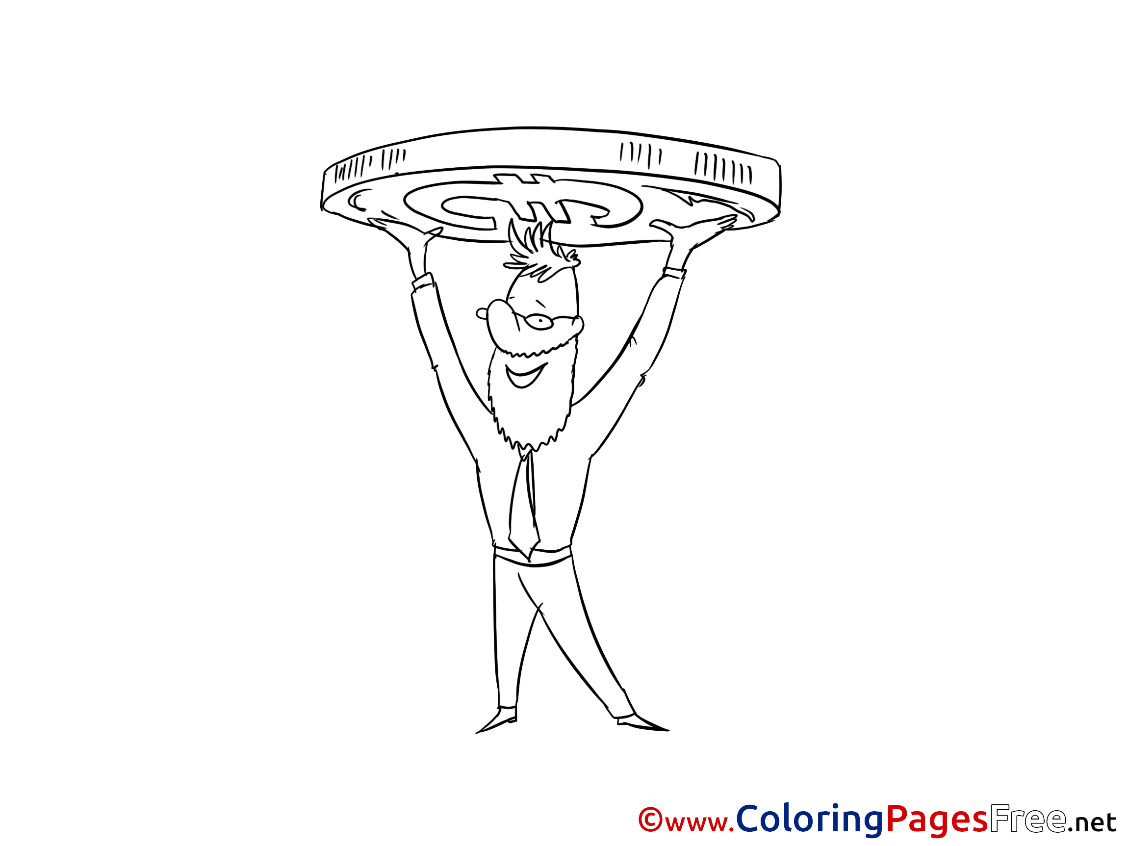 Coin Man Money Coloring Sheets Download Free