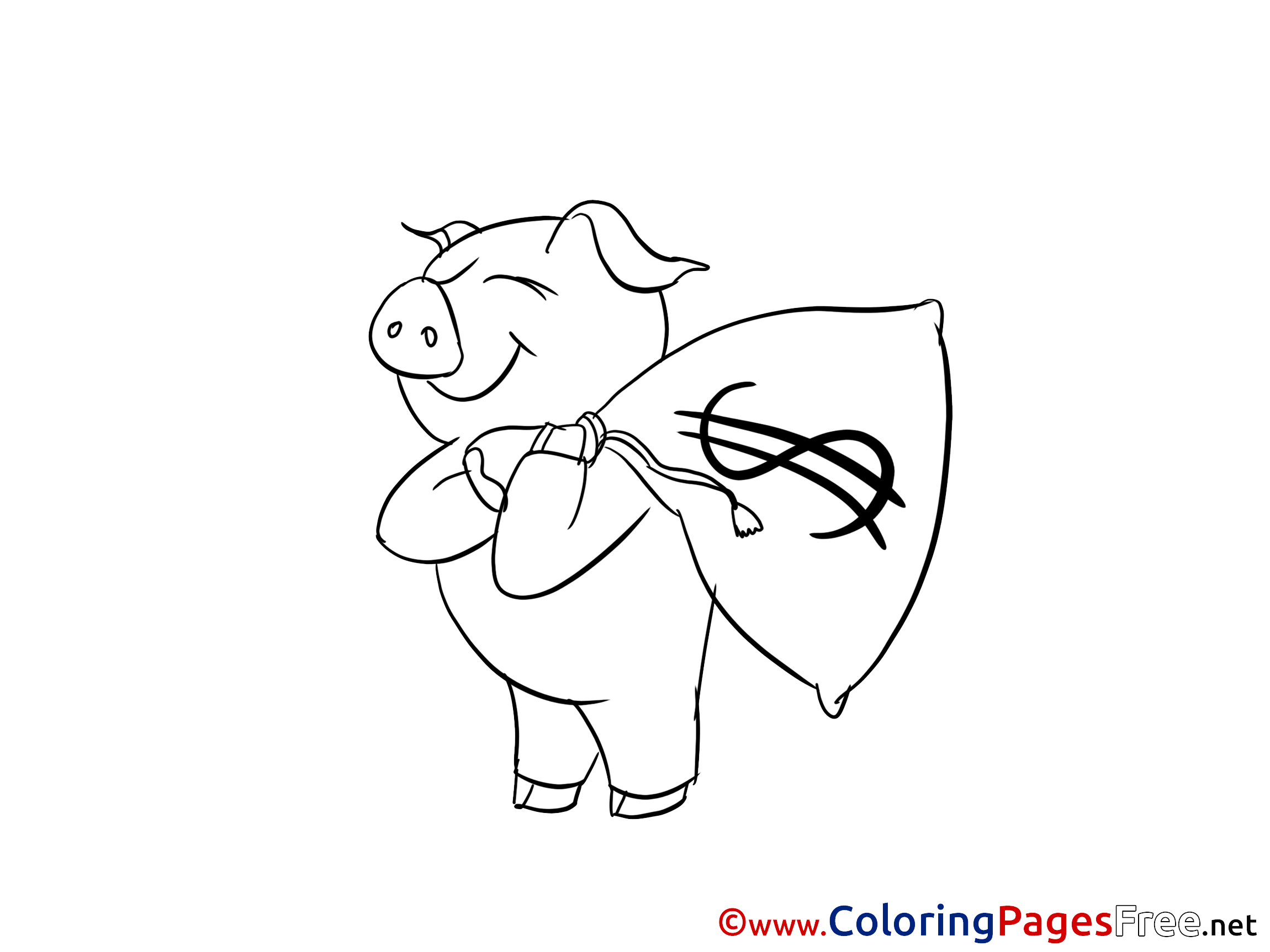 Piggy Bag Money Printable Coloring Pages For Free