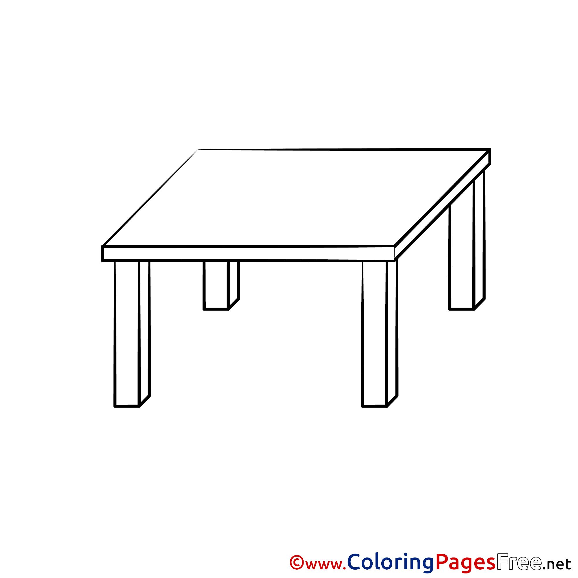 Table For Free Coloring Pages Download Table For Free Coloring Pages Download