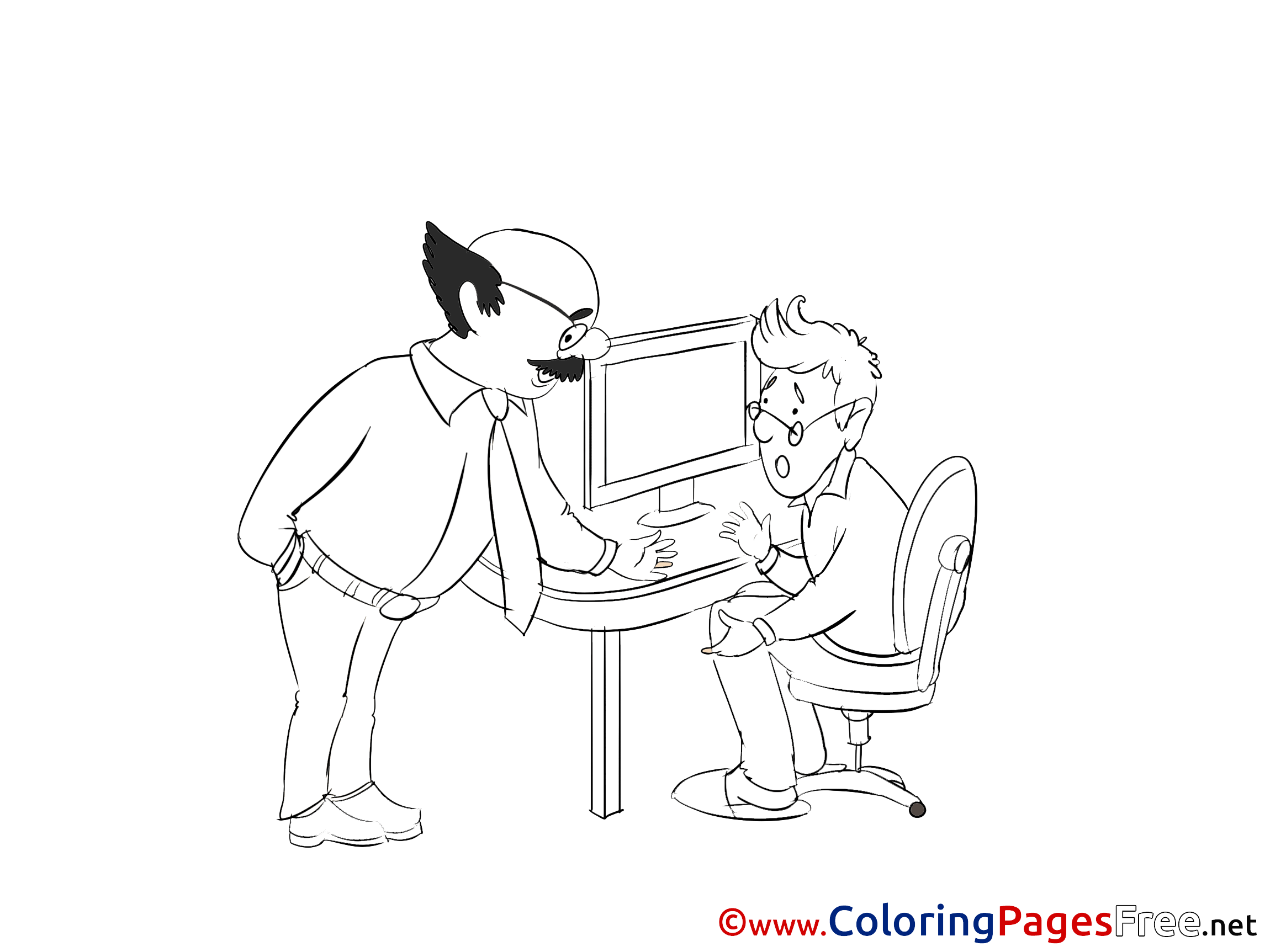 Chief for Kids Office printable Colouring Page