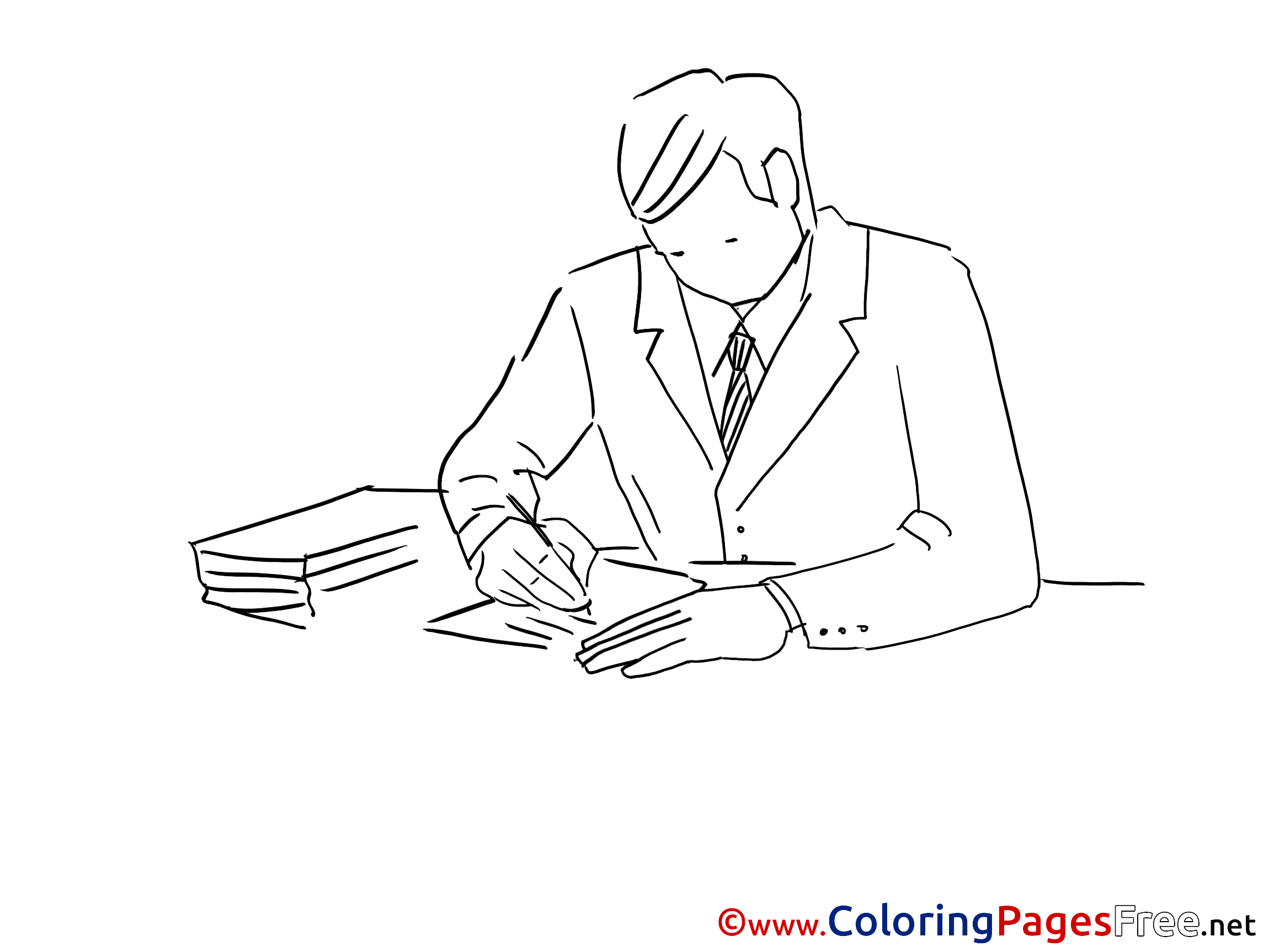 Office Worker Free Printable Coloring Sheets