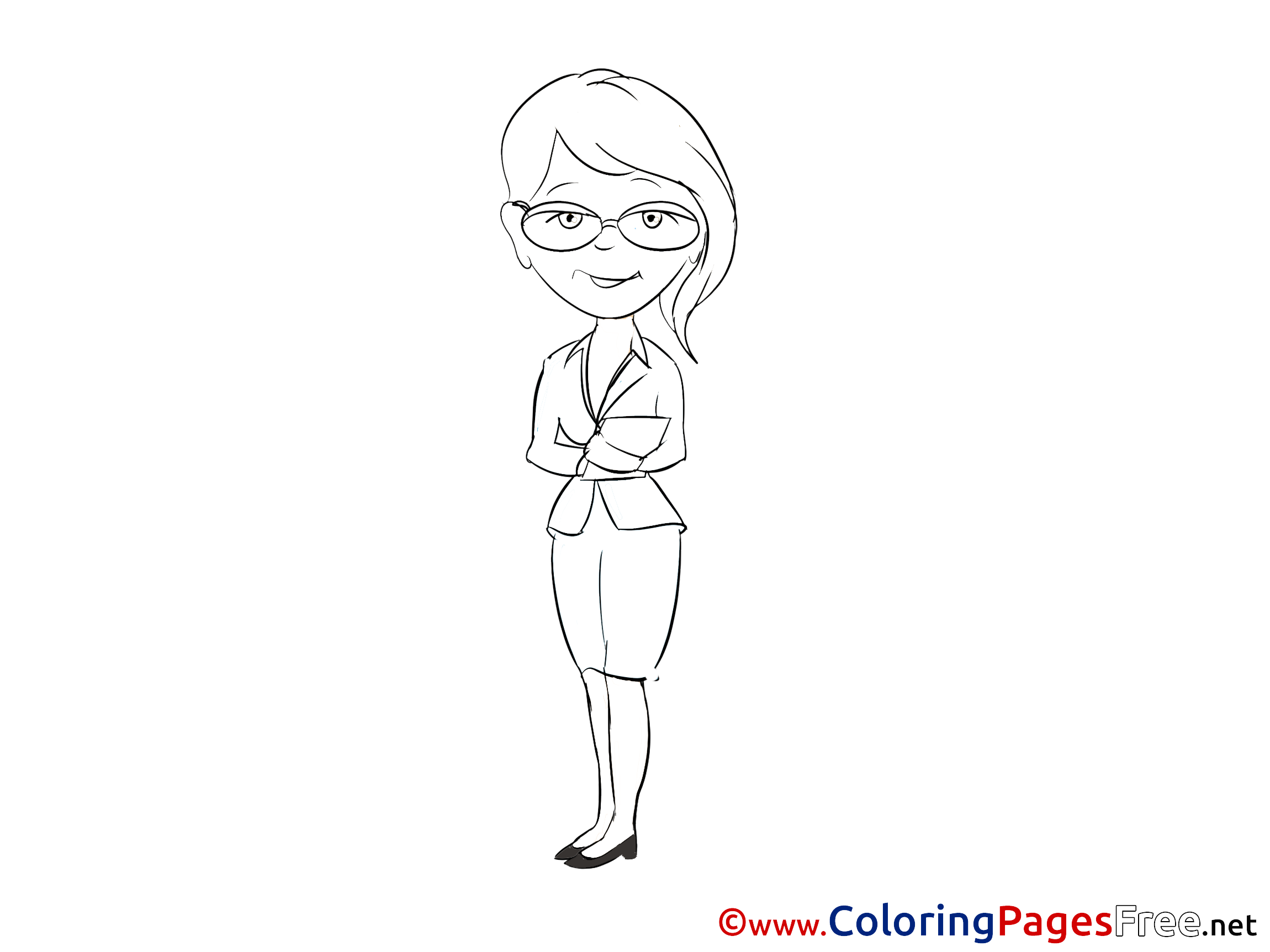 Woman In Office Download Coloring Pages