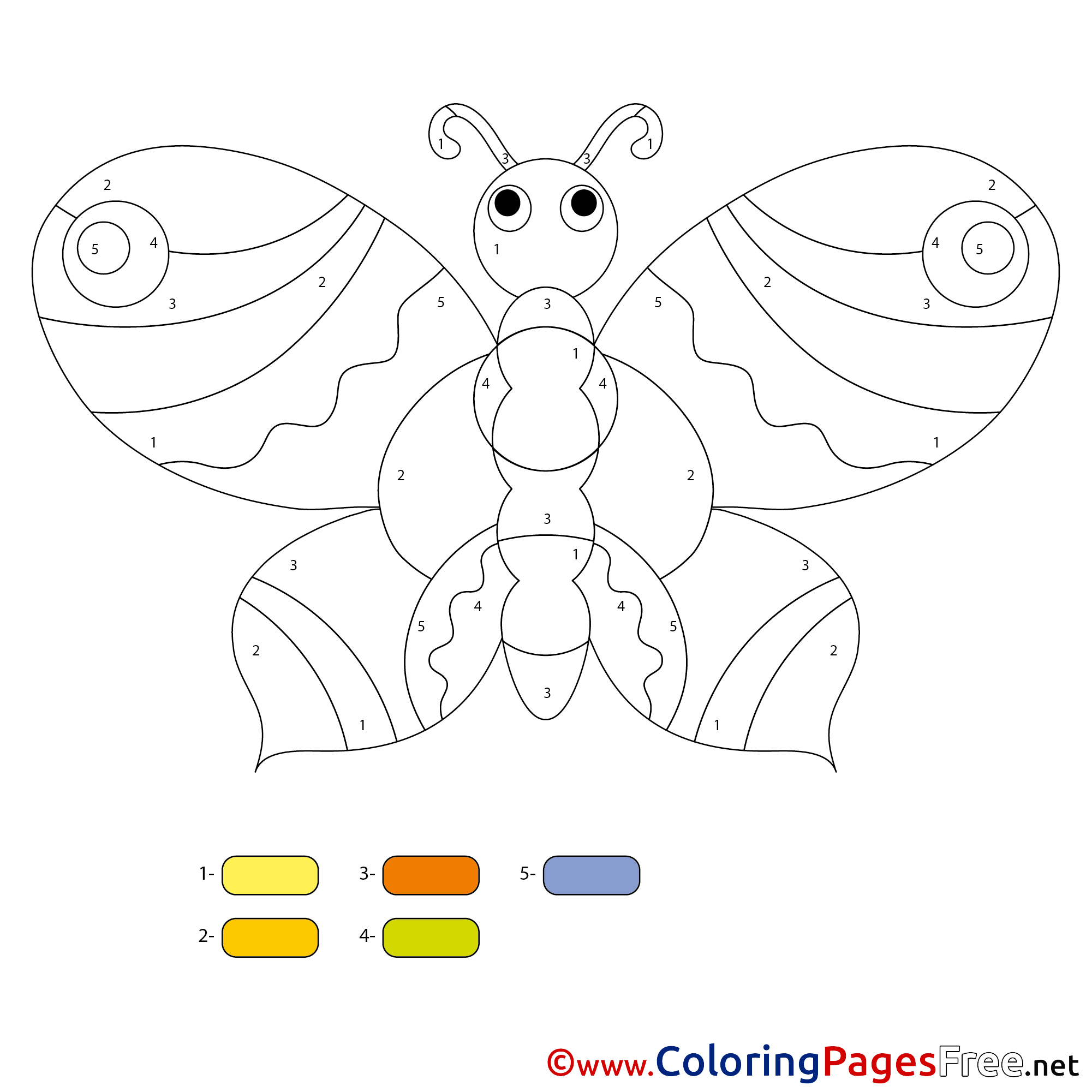 Butterfly Painting By Number Coloring Pages Download