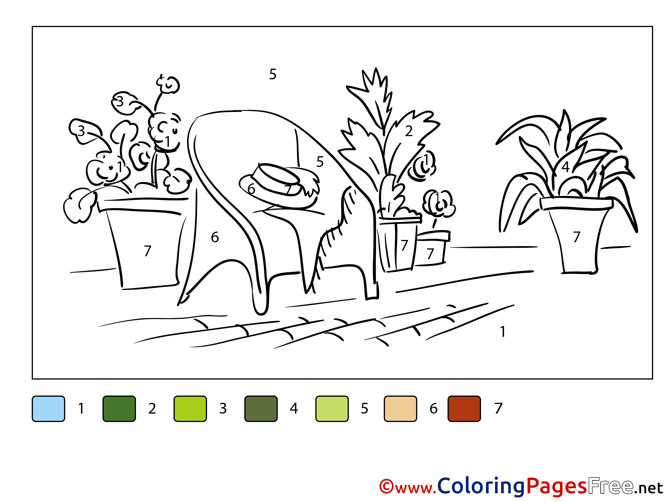 Houseplants Coloring Pages Painting By Number For Free