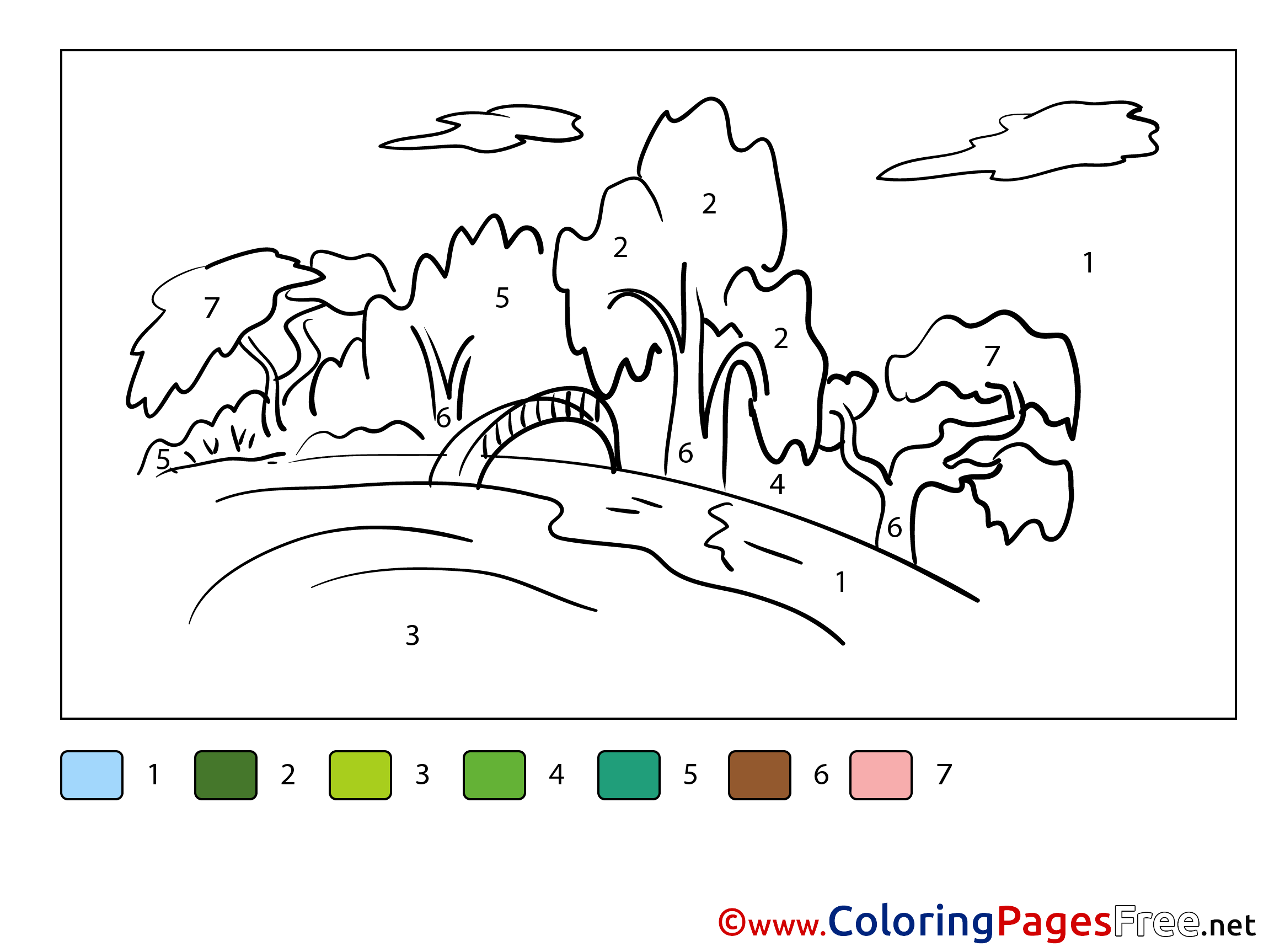 Nature Download Painting By Number Coloring Pages