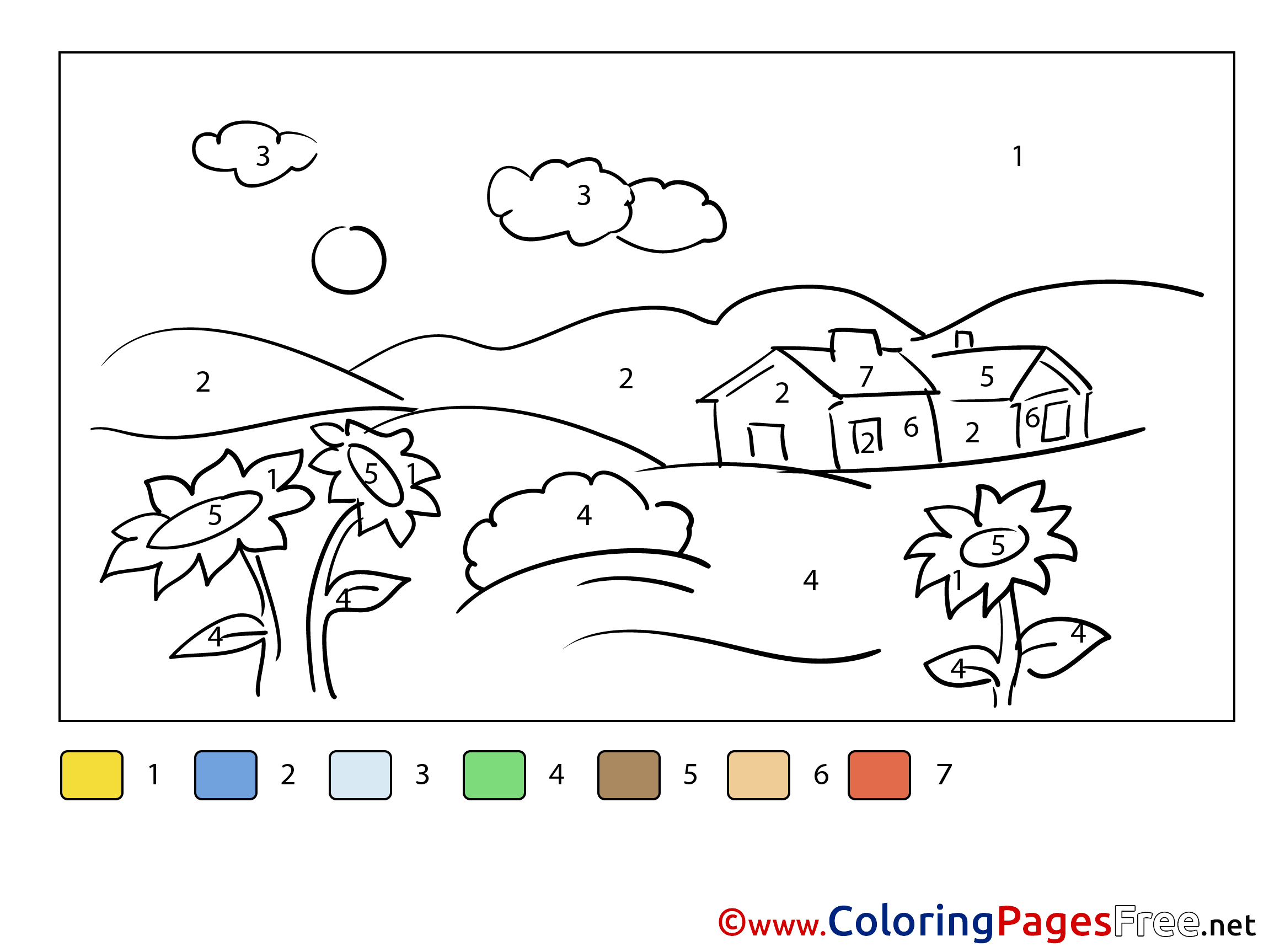 village-for-kids-painting-by-number-colouring-page