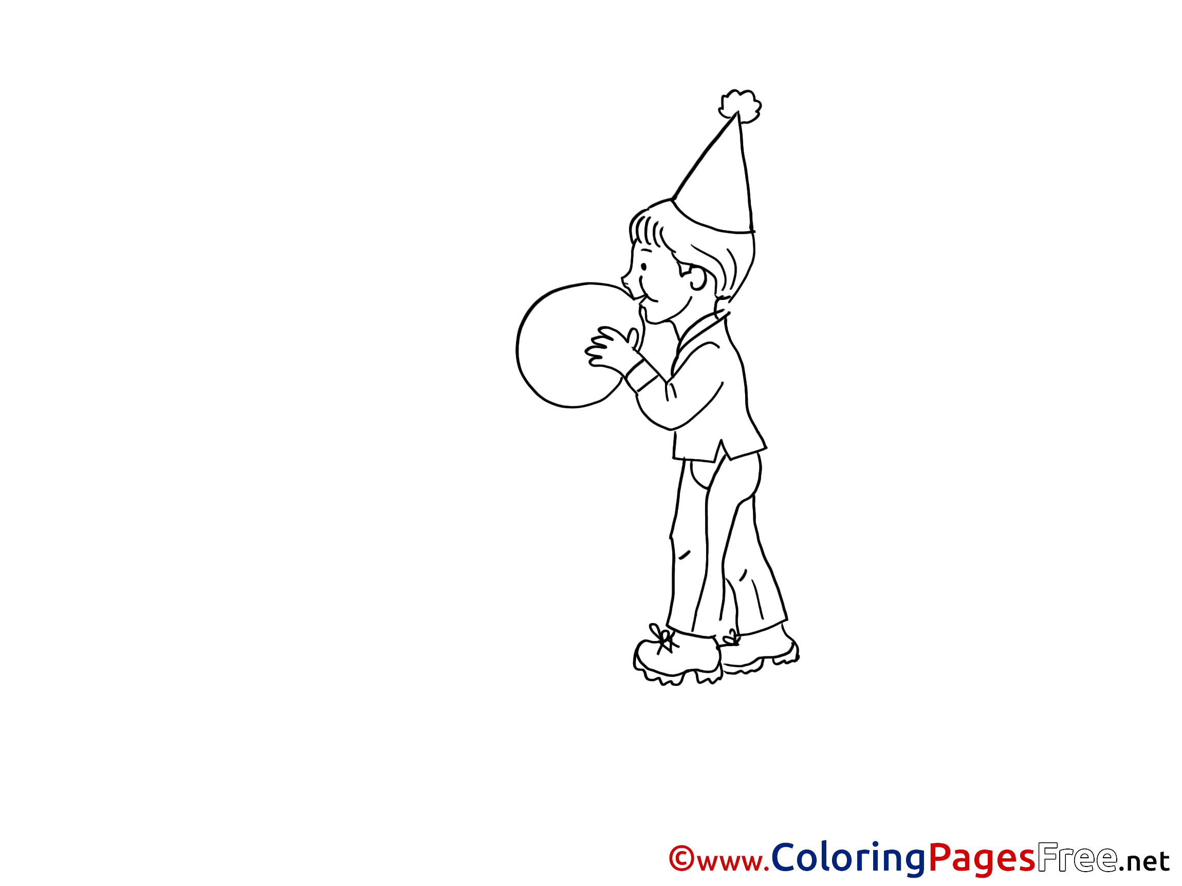 Balloon Boy Kids download Party Coloring Pages