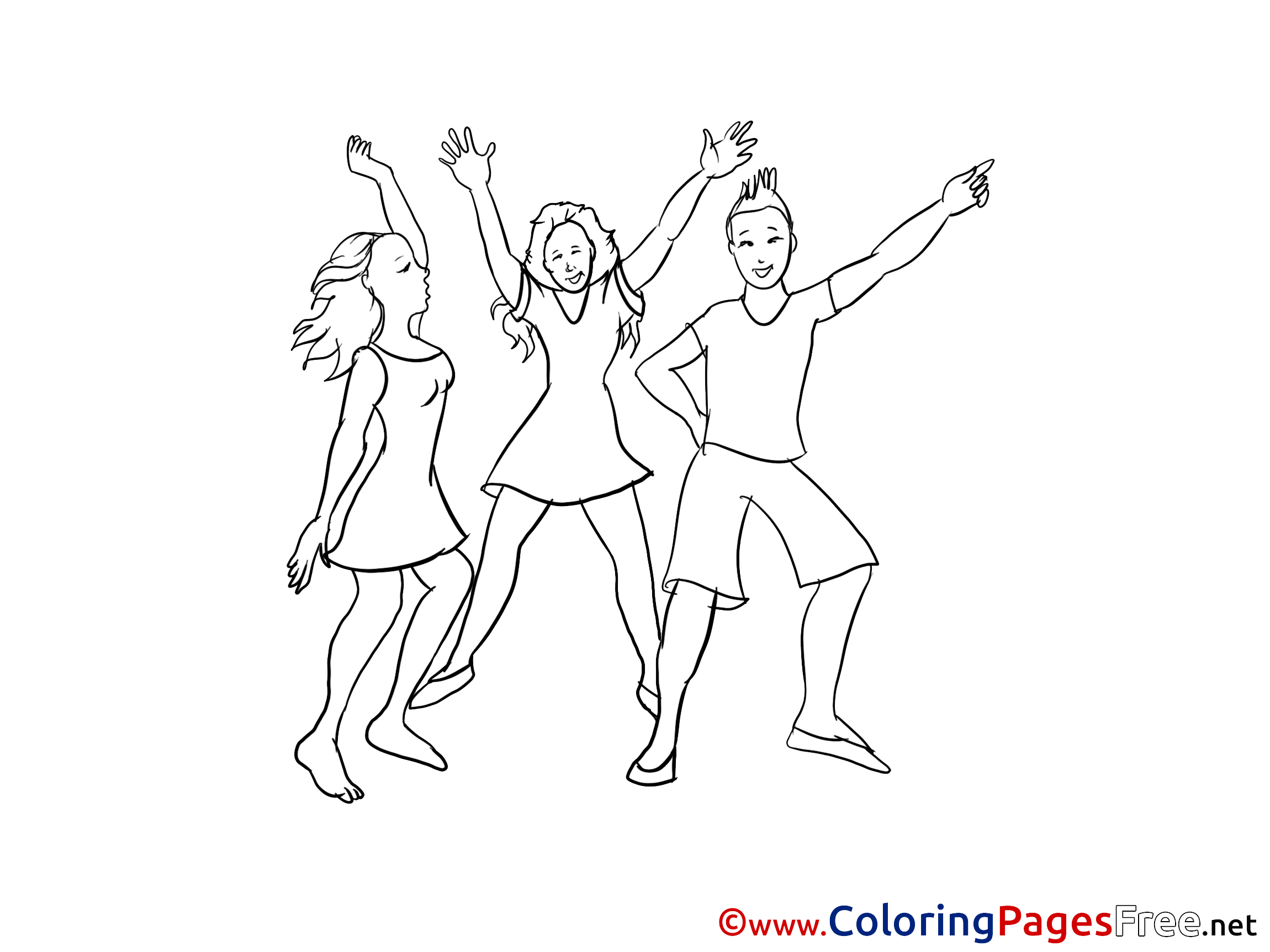 dance party coloring page