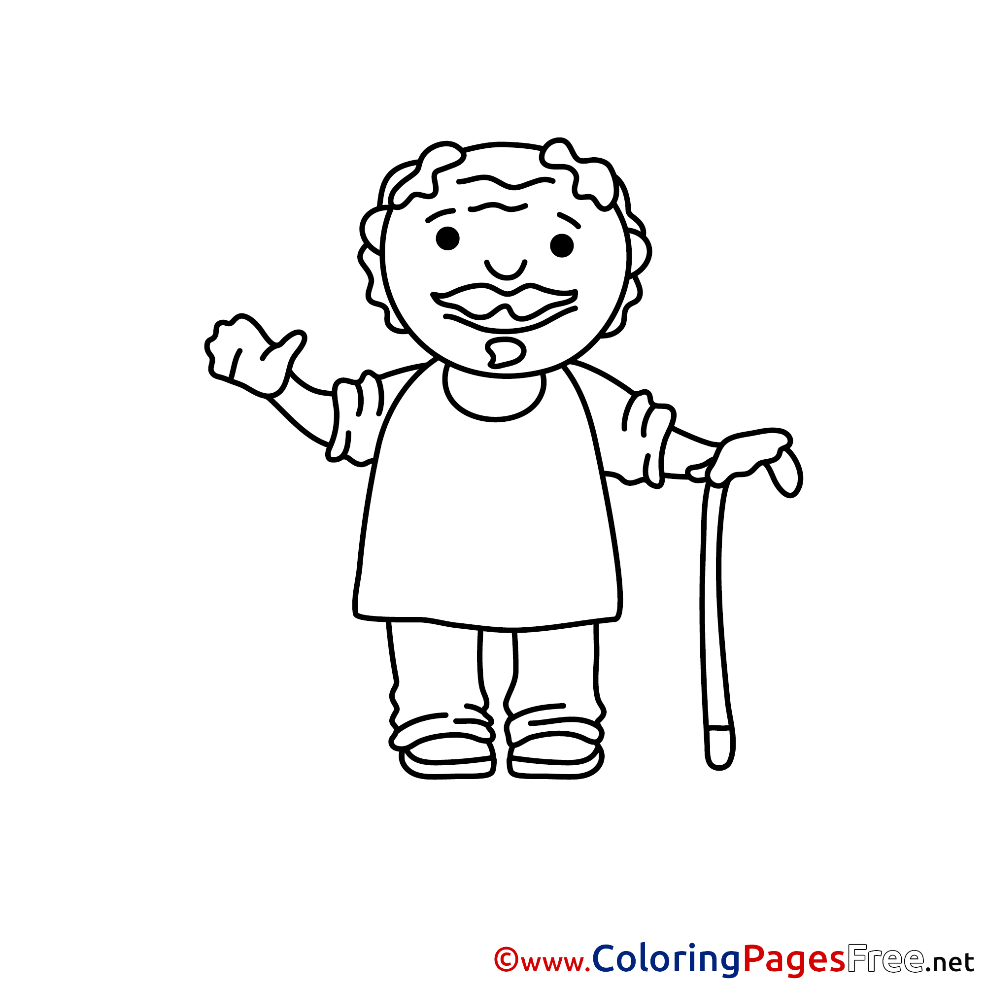 old man coloring page