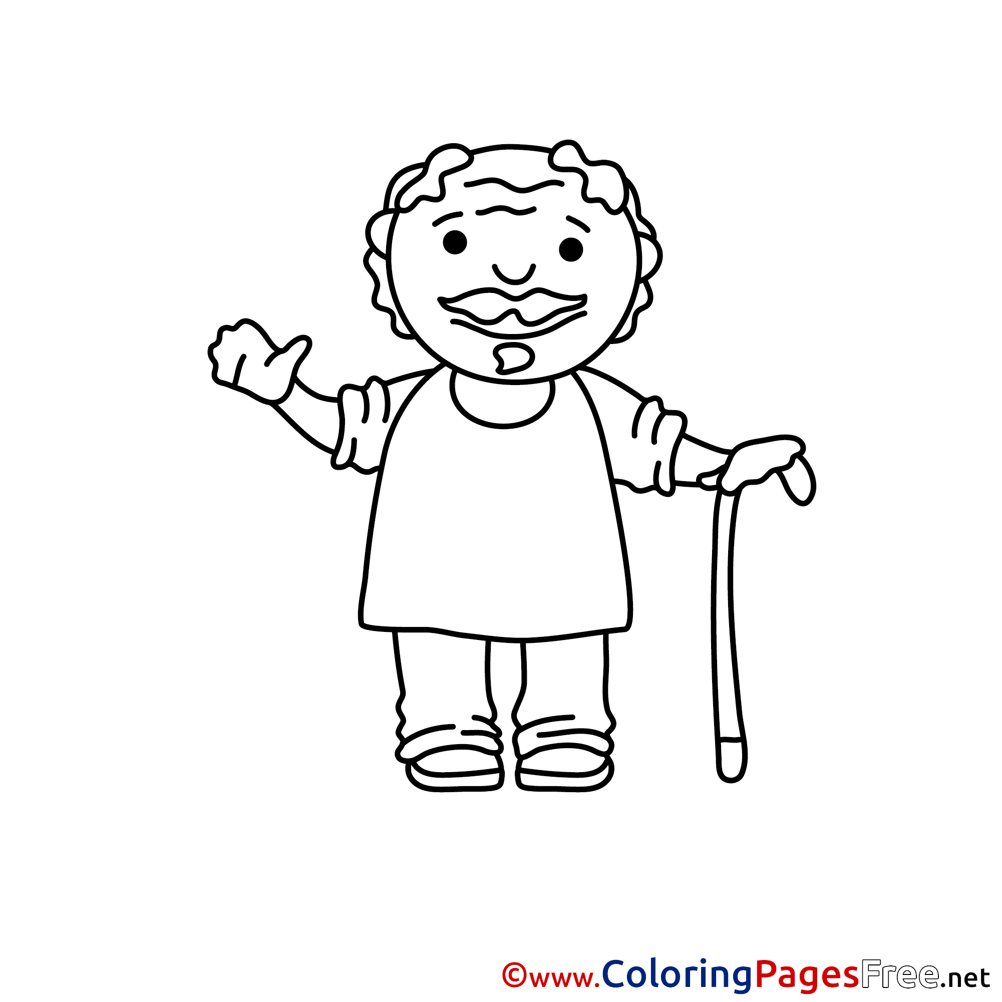 Old Man Coloring Pages Old Man Grandfather Colouring Sheet download free