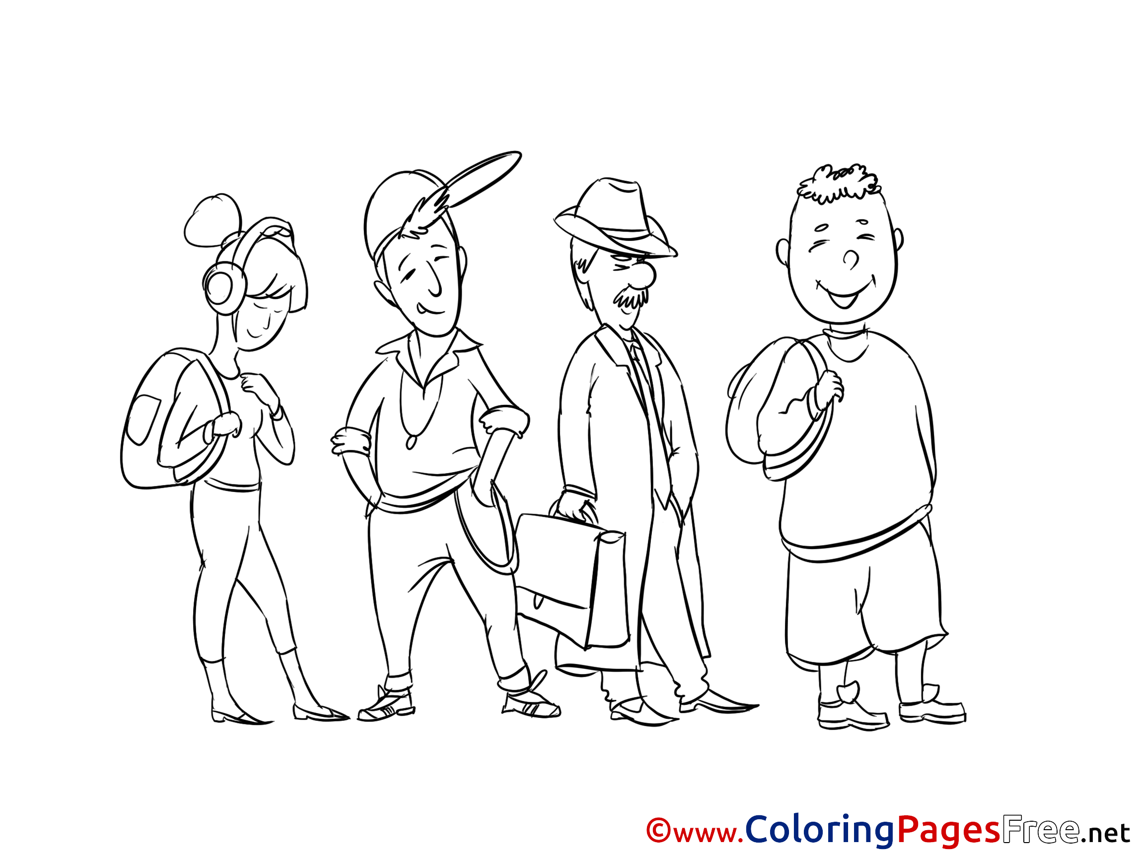 Queue Colouring Sheet download free