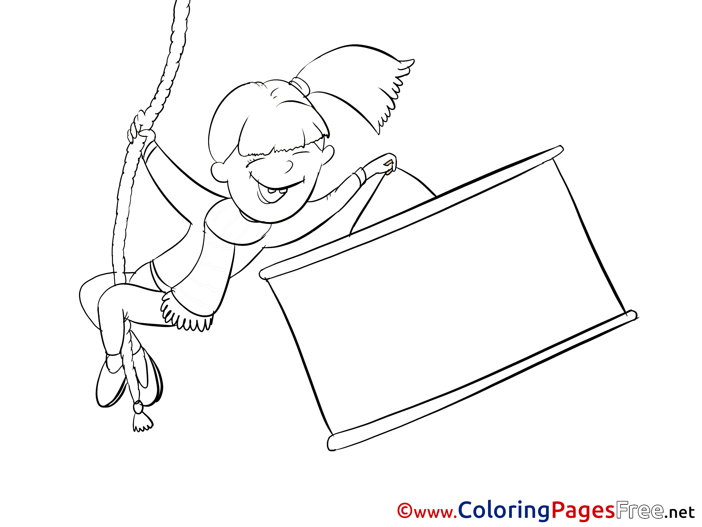 Rope Colouring Page Banner printable free
