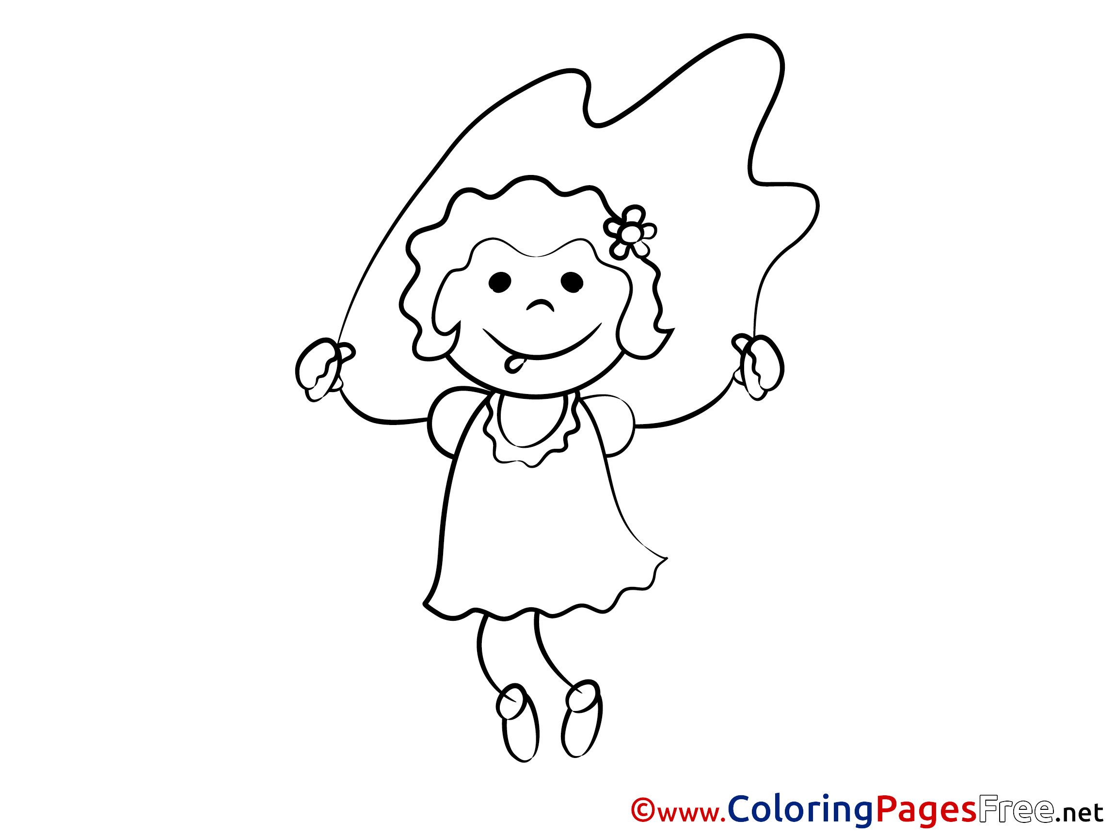 Skipping Rope Free Printable Coloring Sheets