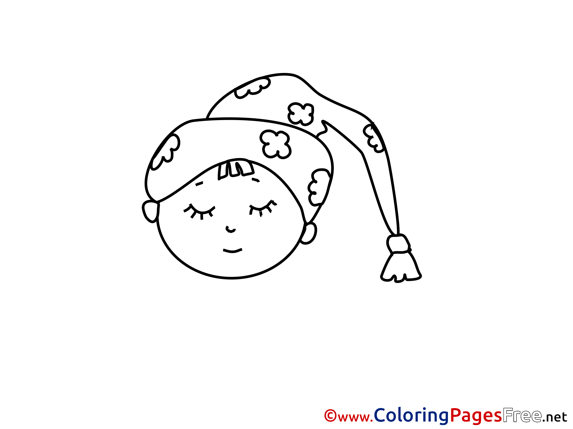 Sleeping Colouring Page printable free
