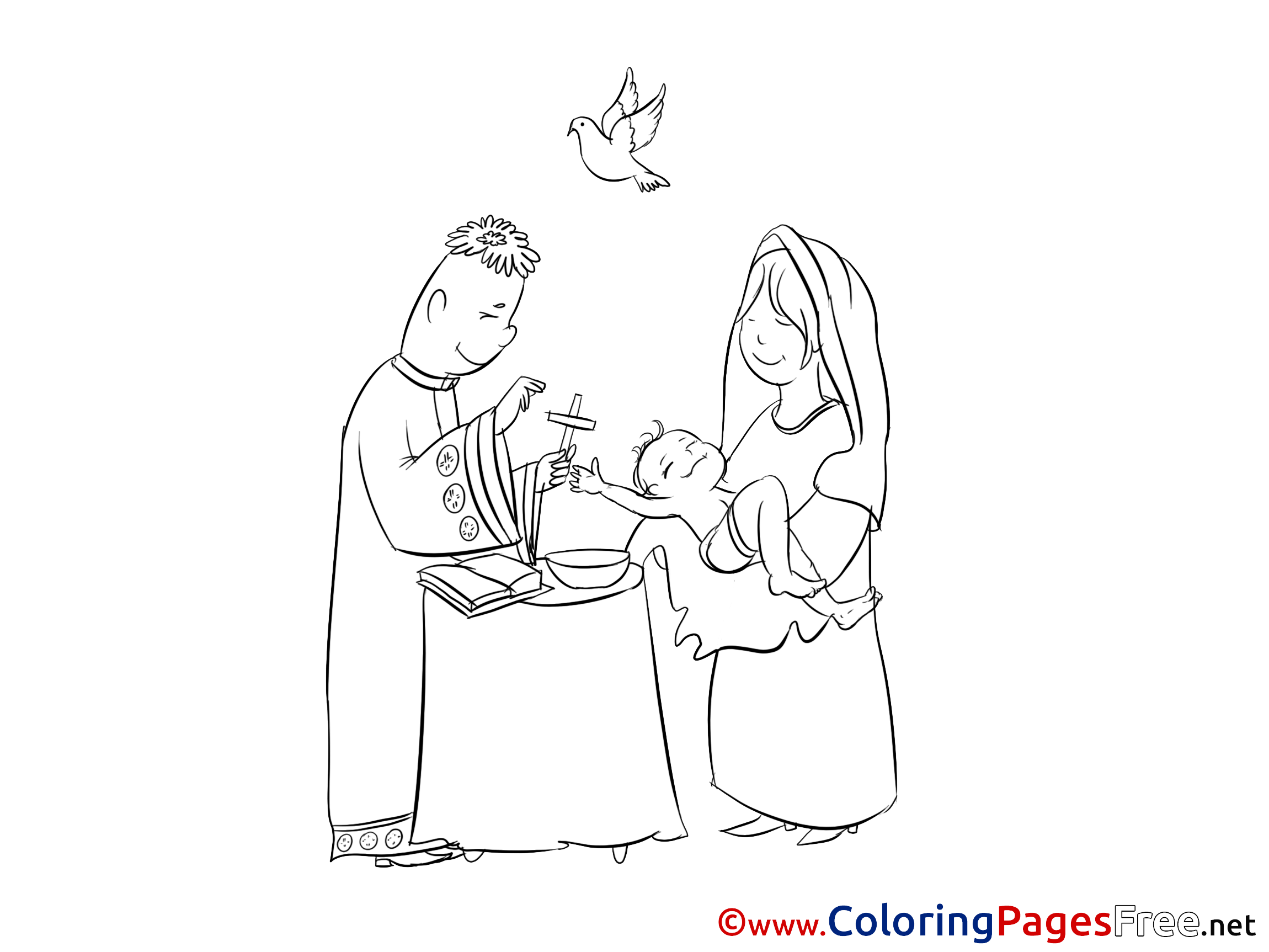 Christening free Coloring Pages Priest