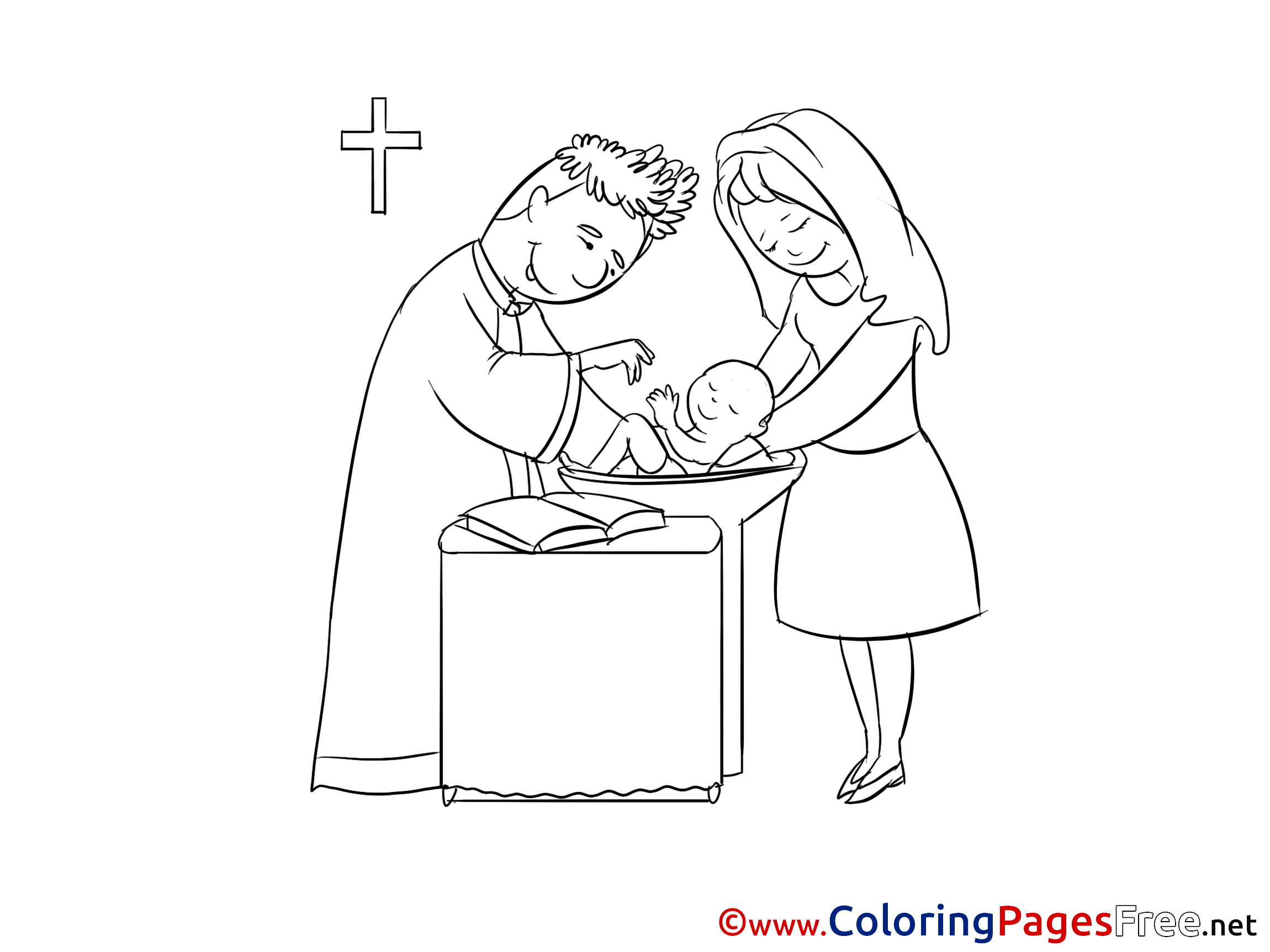 Priest Christening Colouring Sheet free