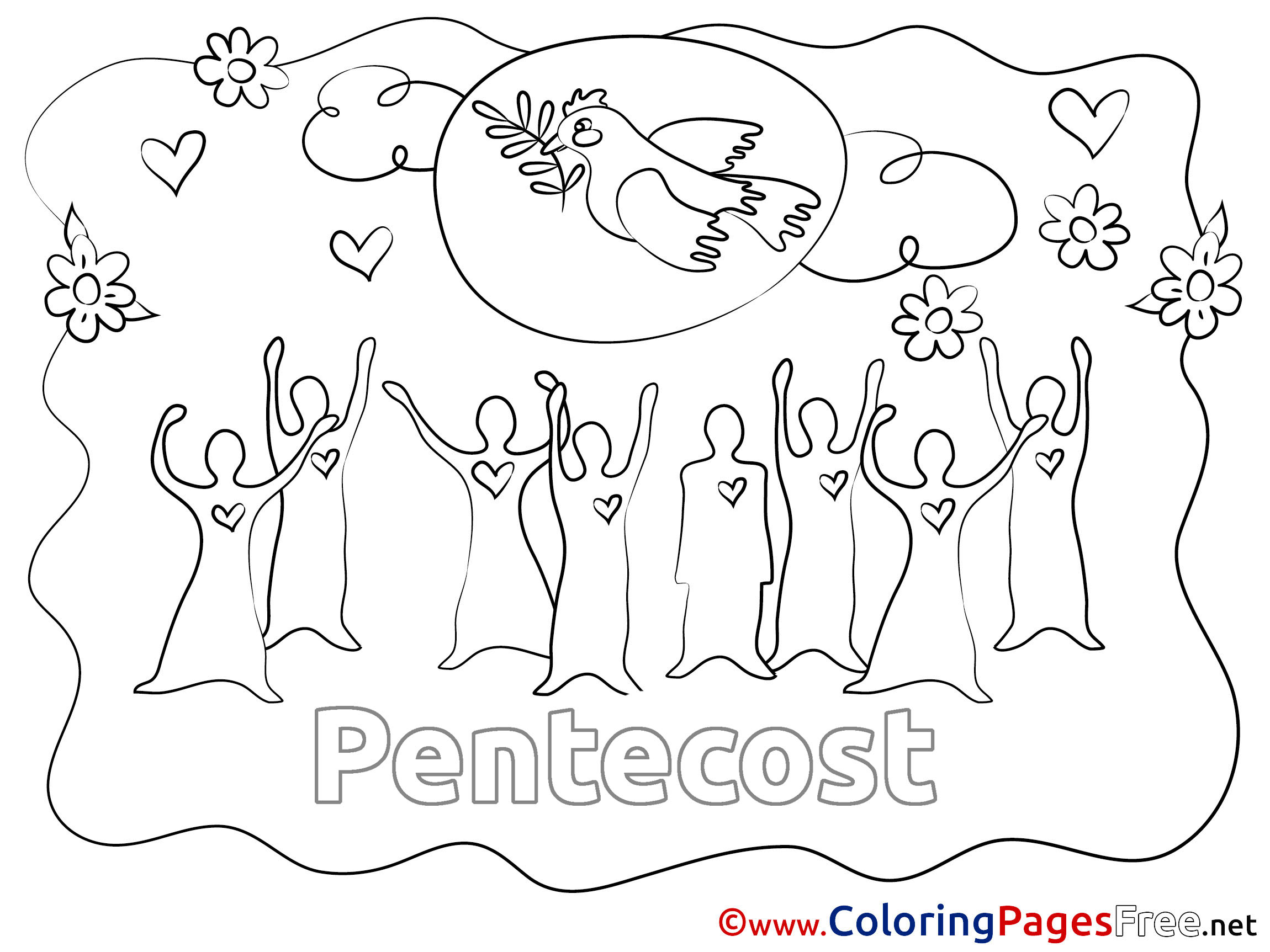 Feast Pentecost Colouring Sheet free