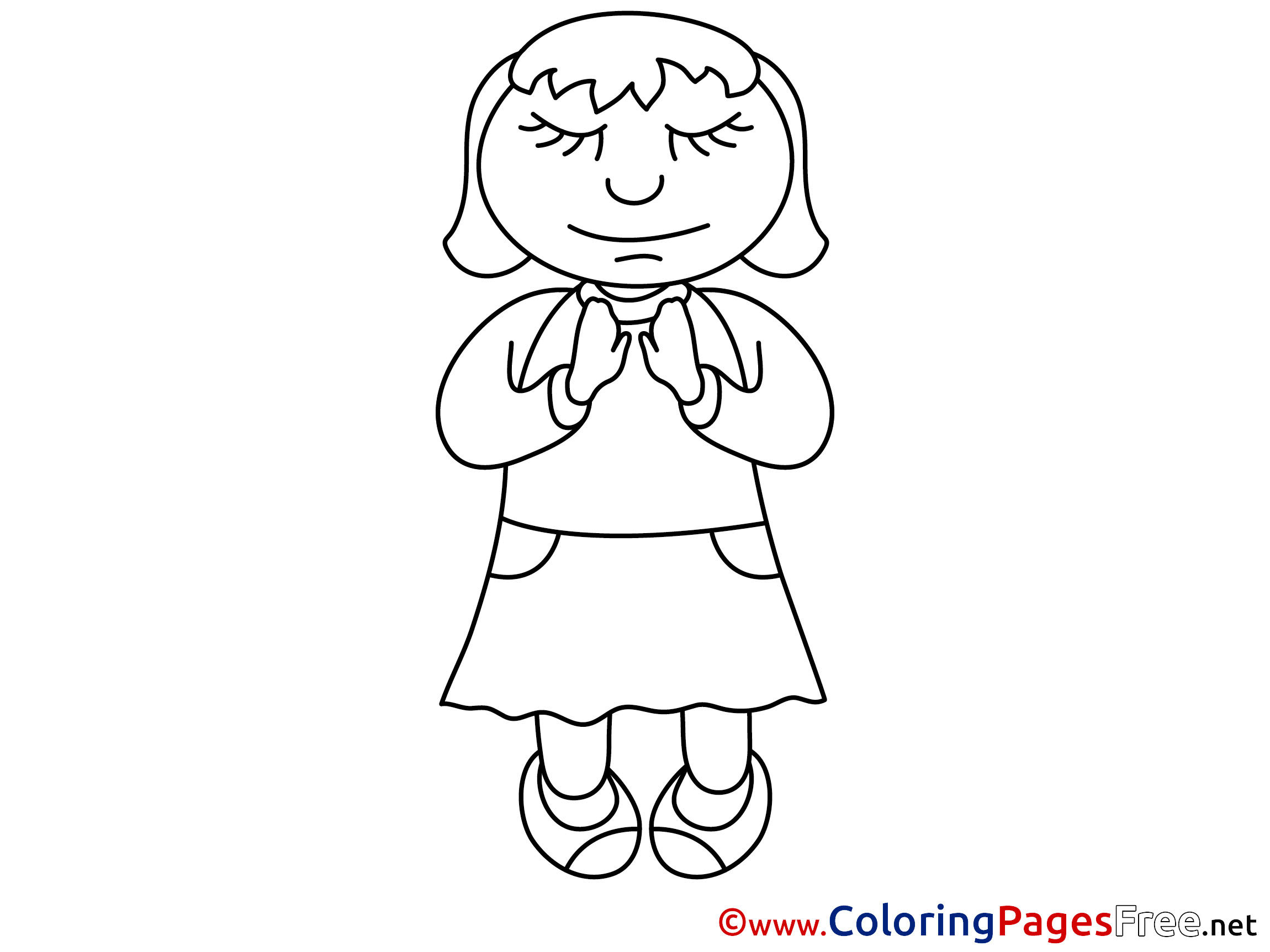 Woman printable Prayer Coloring Sheets