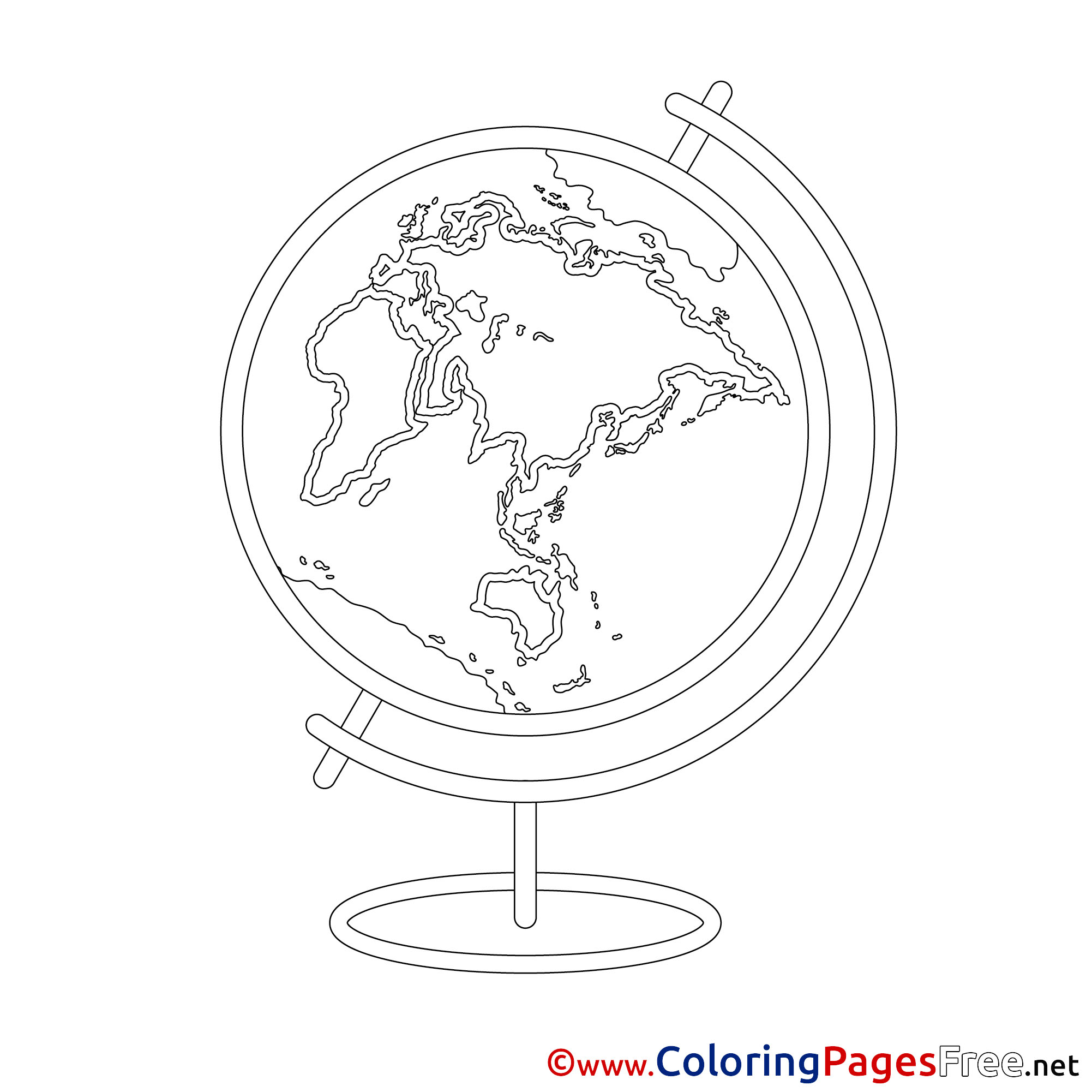 Globe Printable Coloring Pages For Free School
