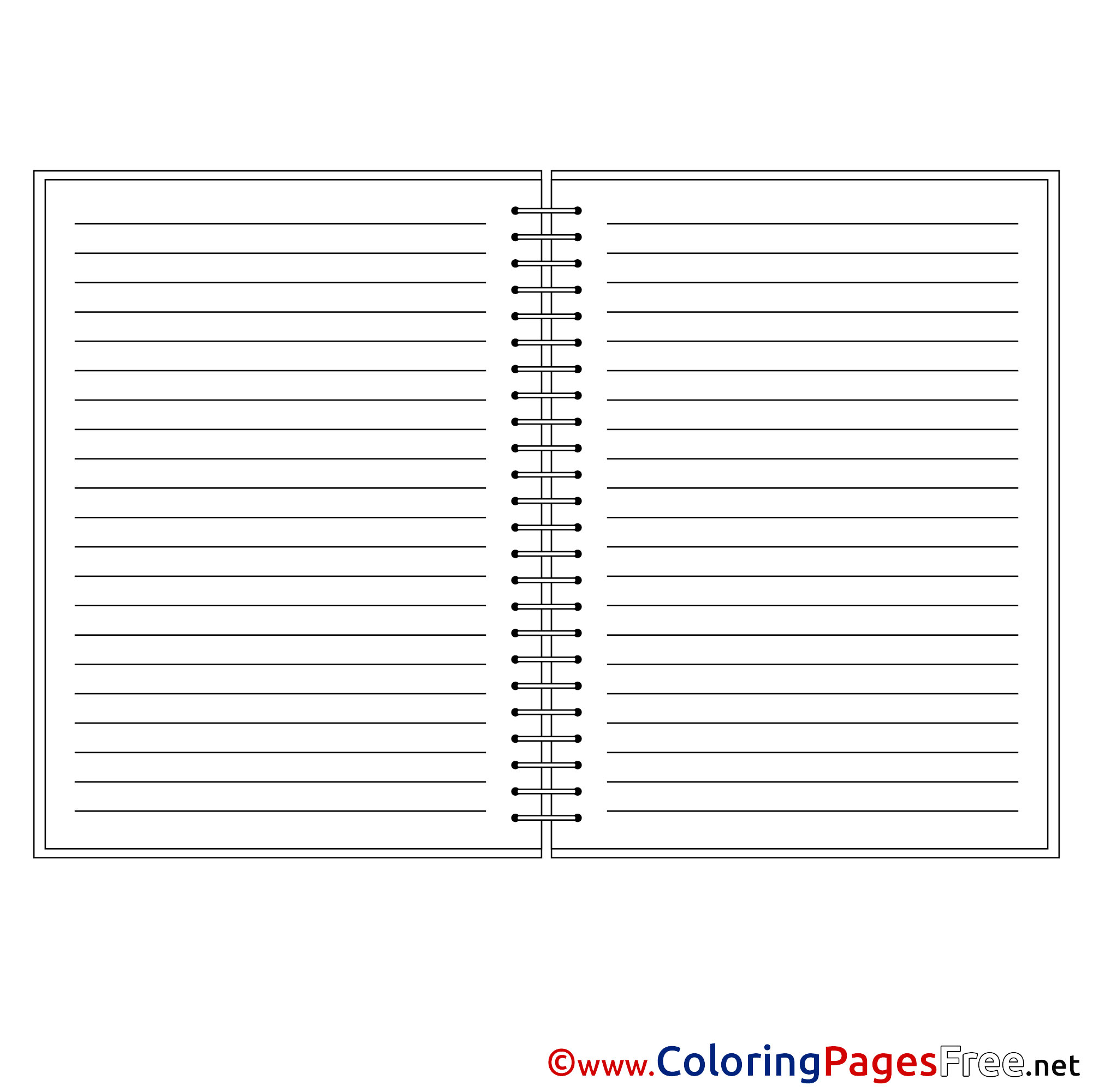 Notebook Kids Free Coloring Page