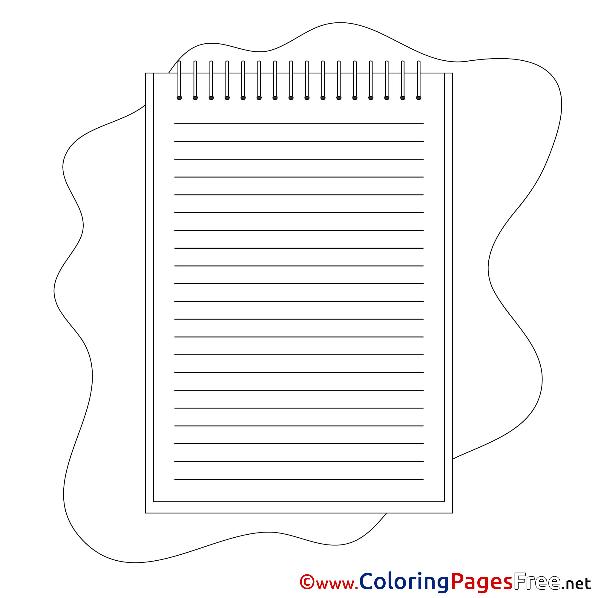 Notepad download Colouring Sheet free