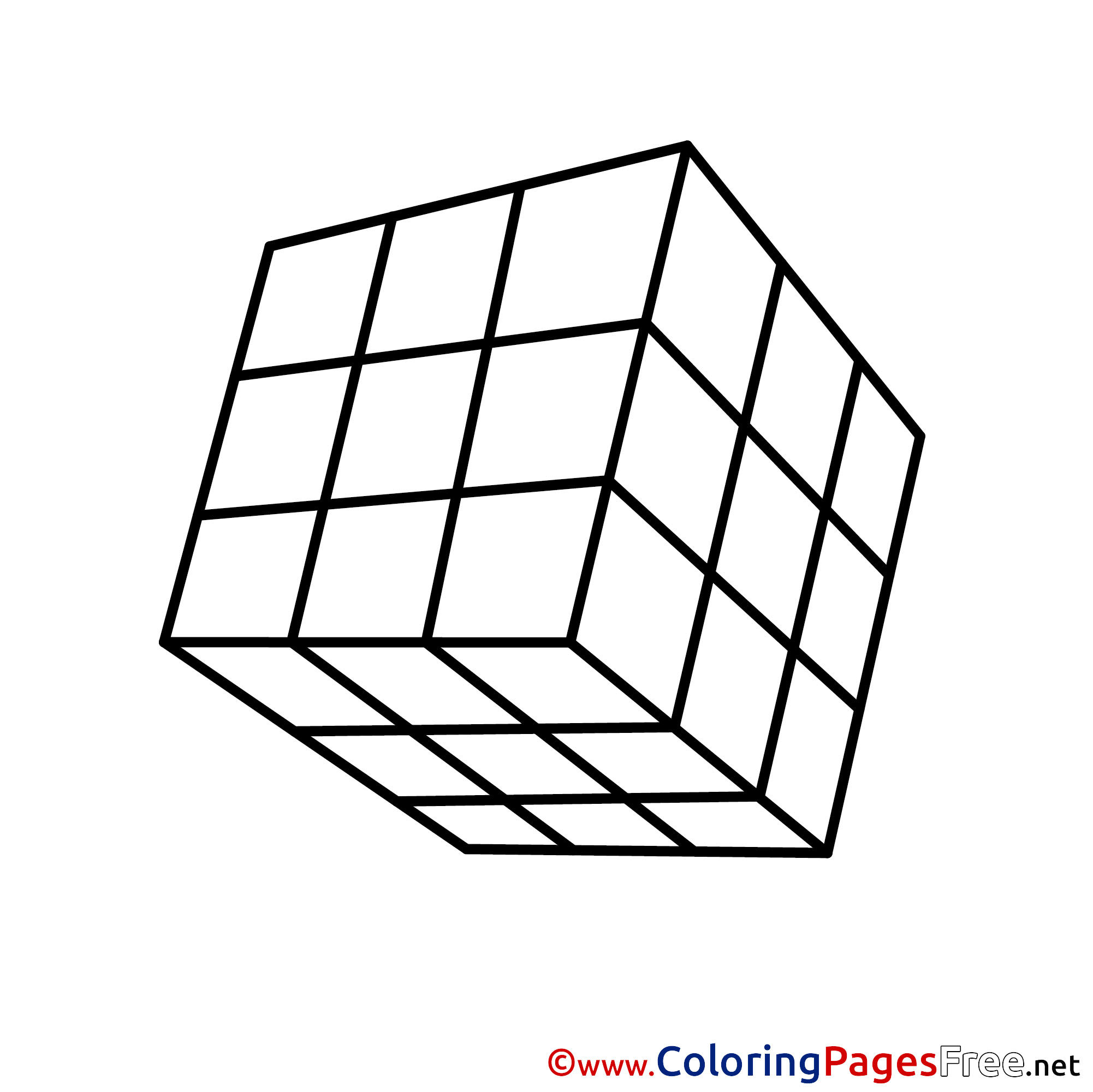 Rubik s Cube For Kids Printable Colouring Page Rubik s Cube For Kids Printable Colouring Page