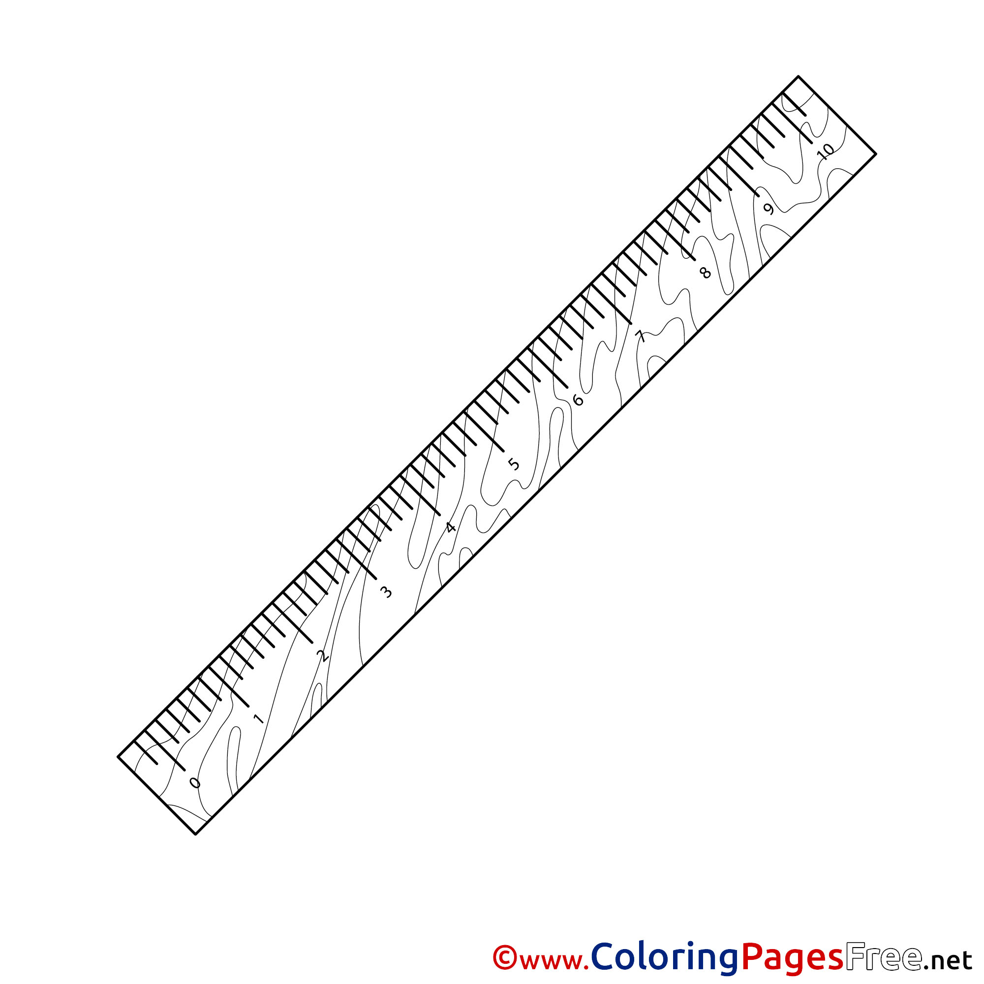 Ruler For Kids Printable School Colouring Page