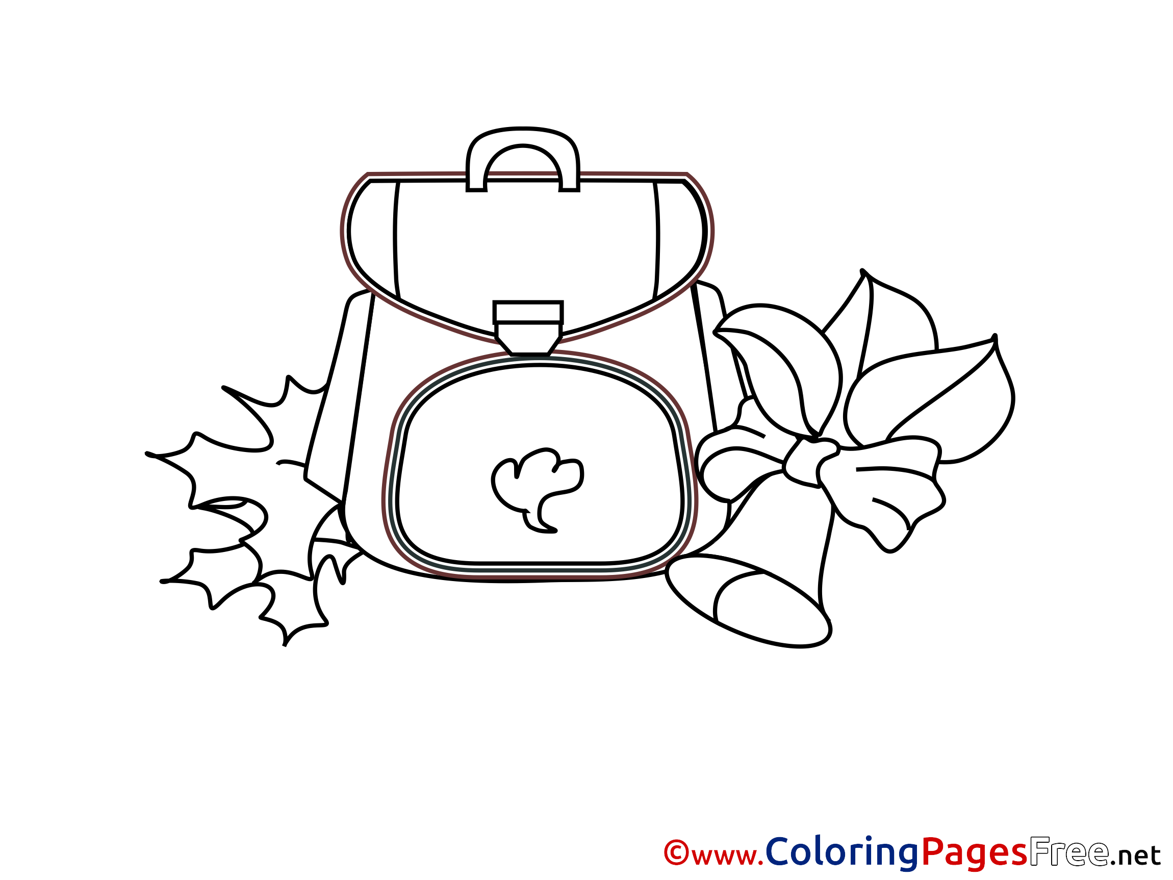 Schoolbag Free Printable Coloring Sheets