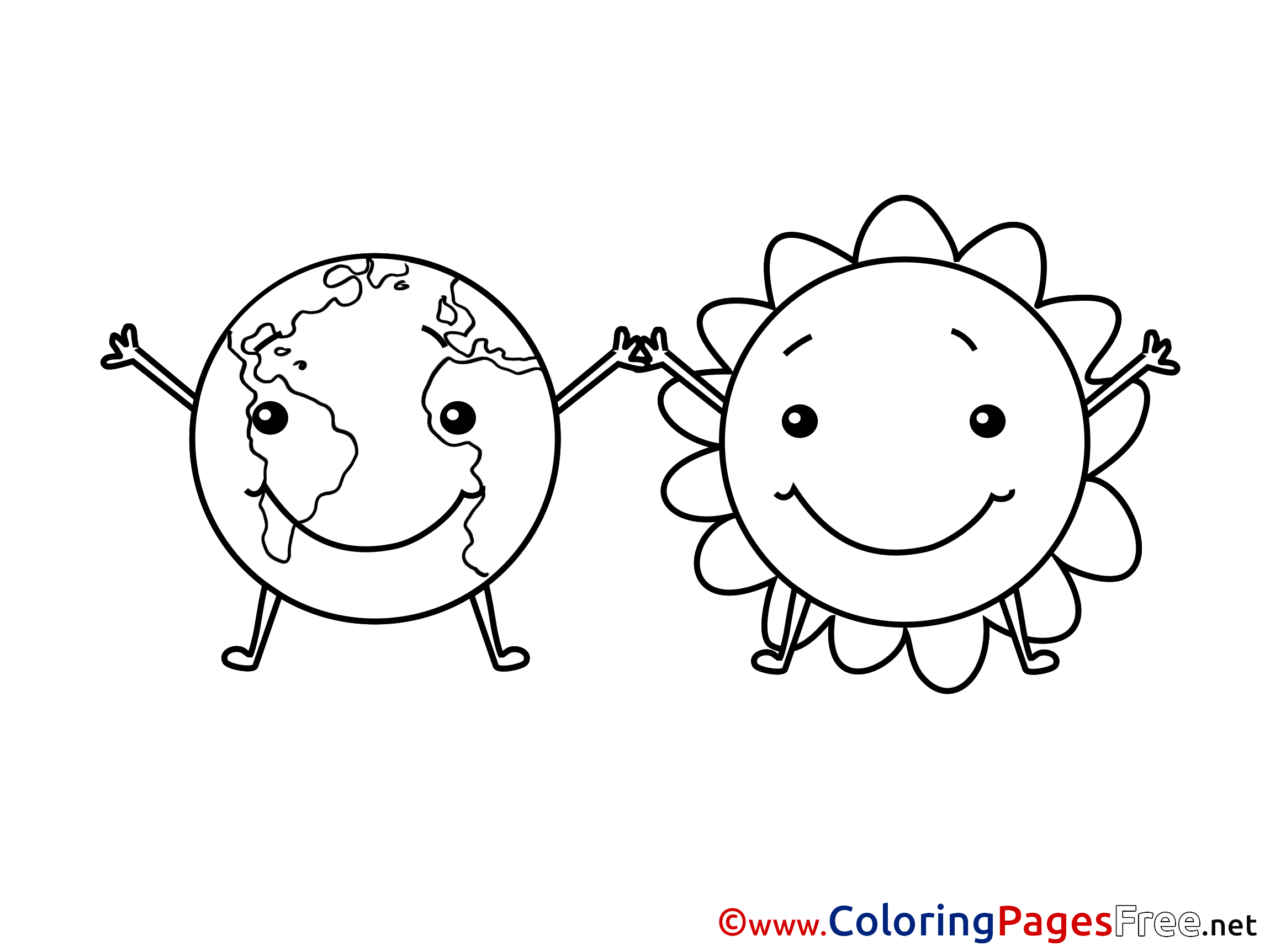 Sun Earth Coloring Sheets download free