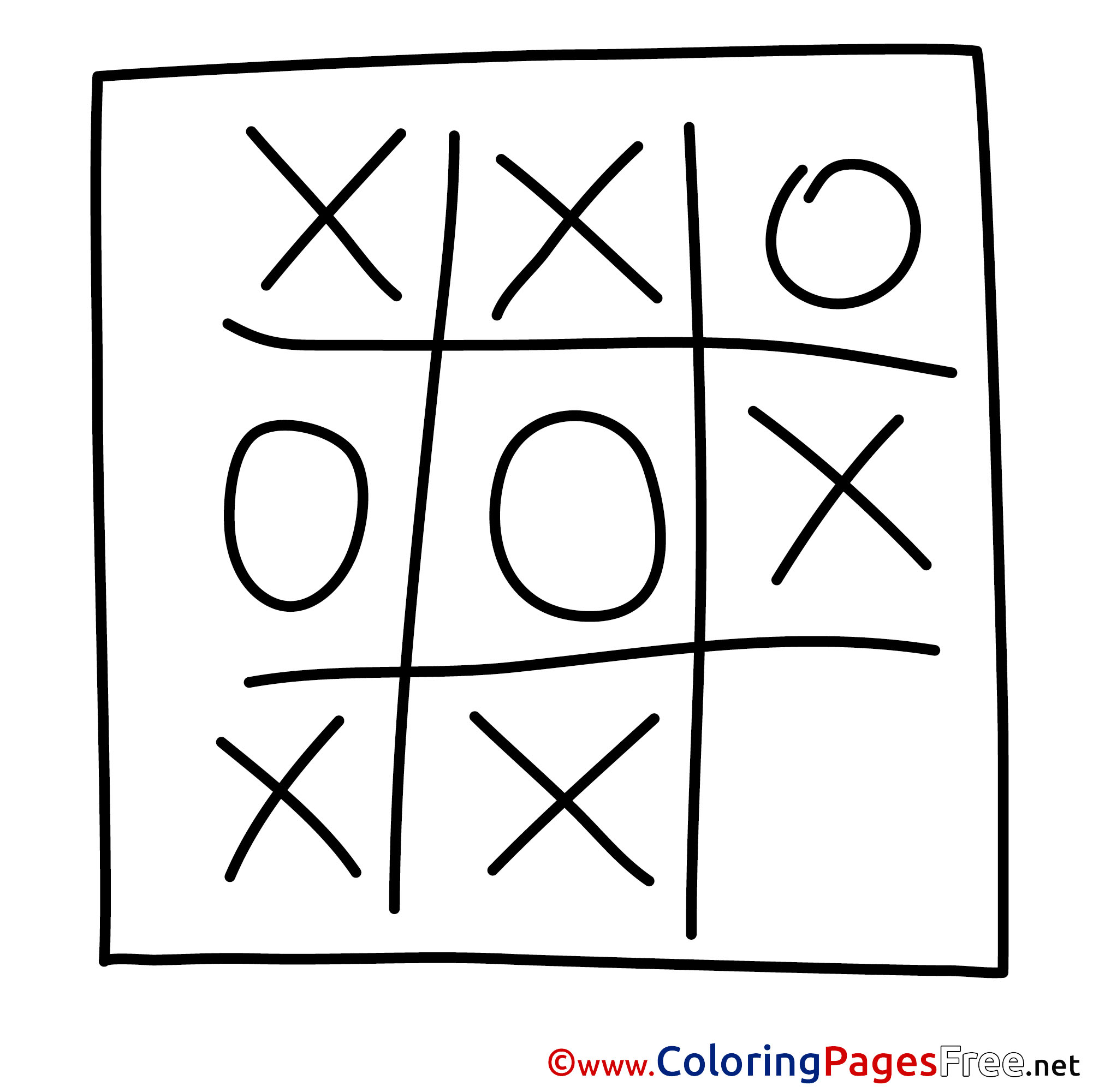 Tictactoe download Colouring Sheet free