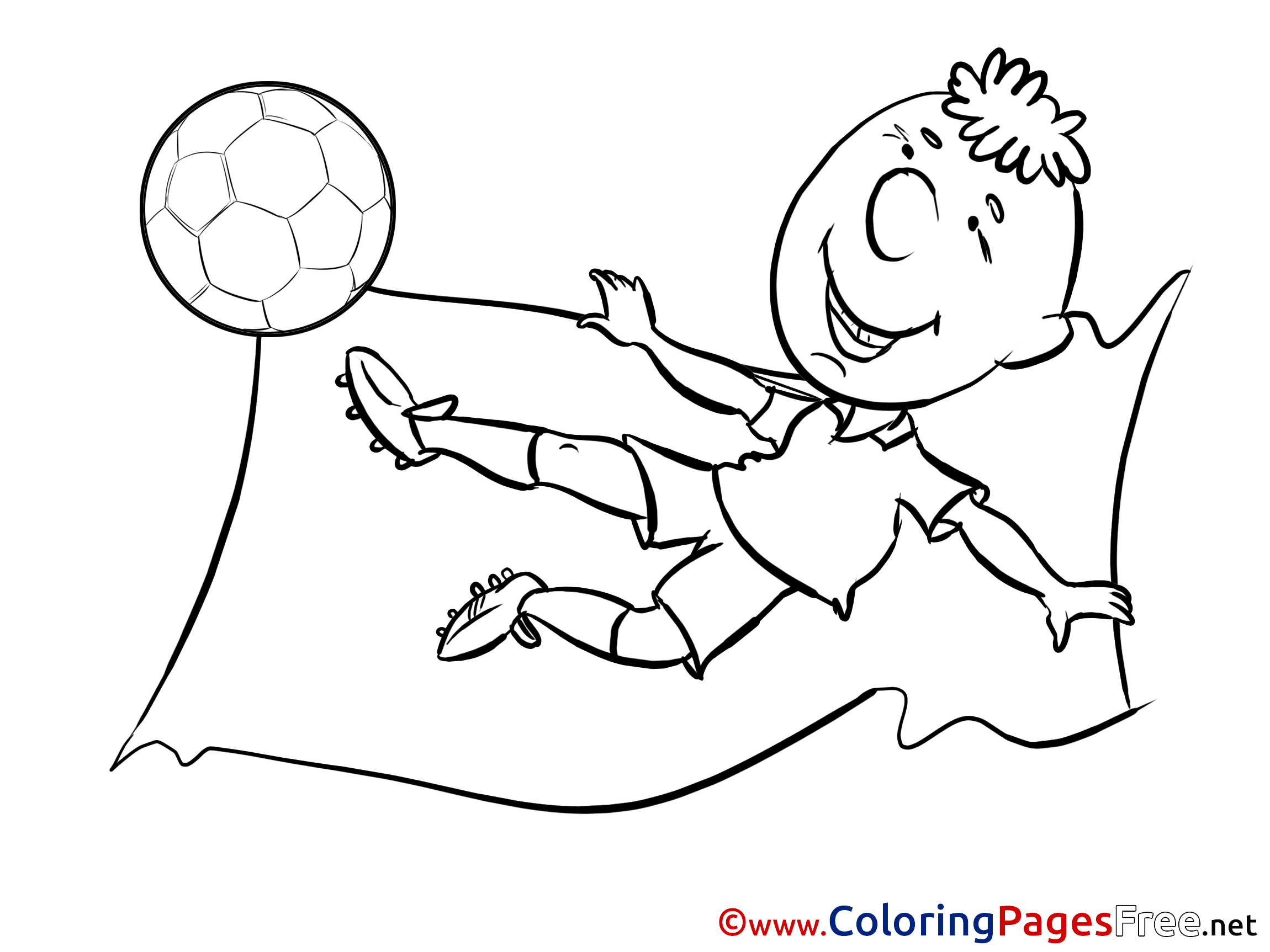 Child Kick Download Soccer Coloring Pages