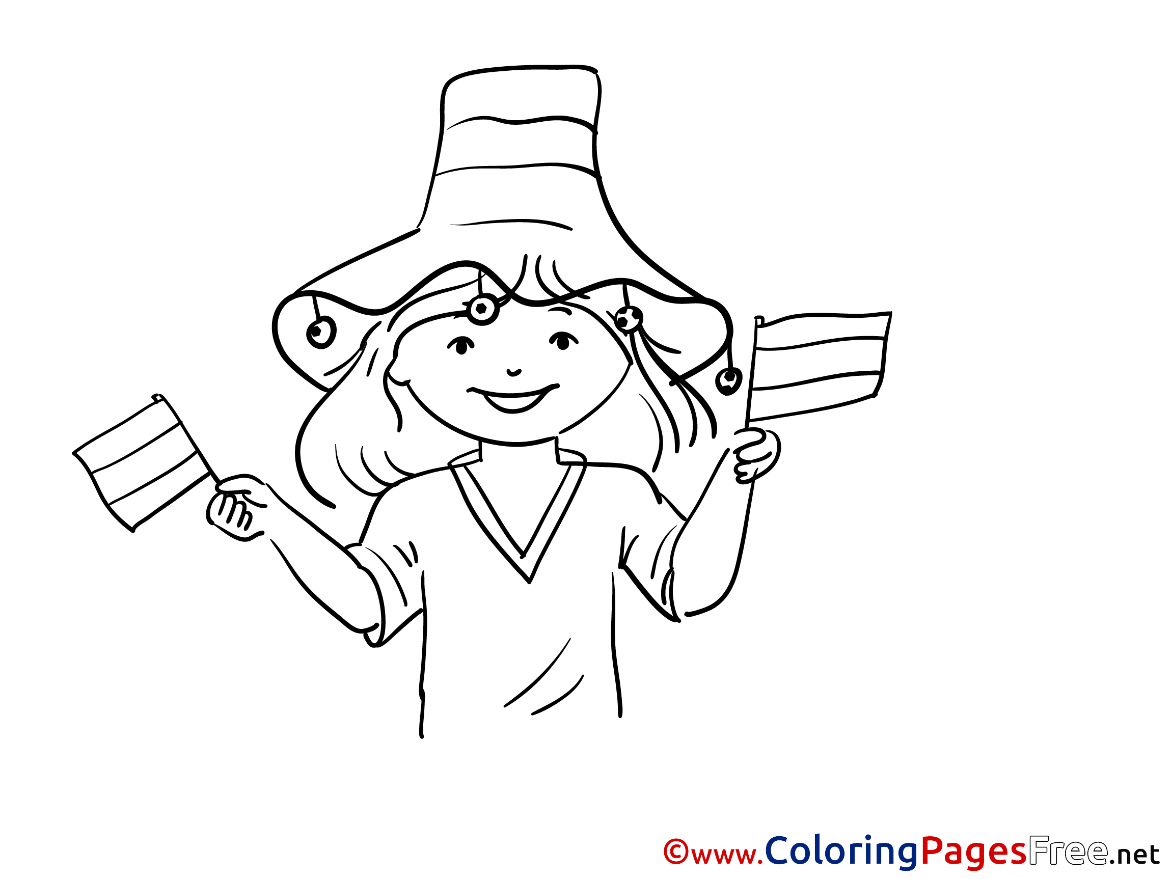 Girl Fan Soccer Free Coloring Pages