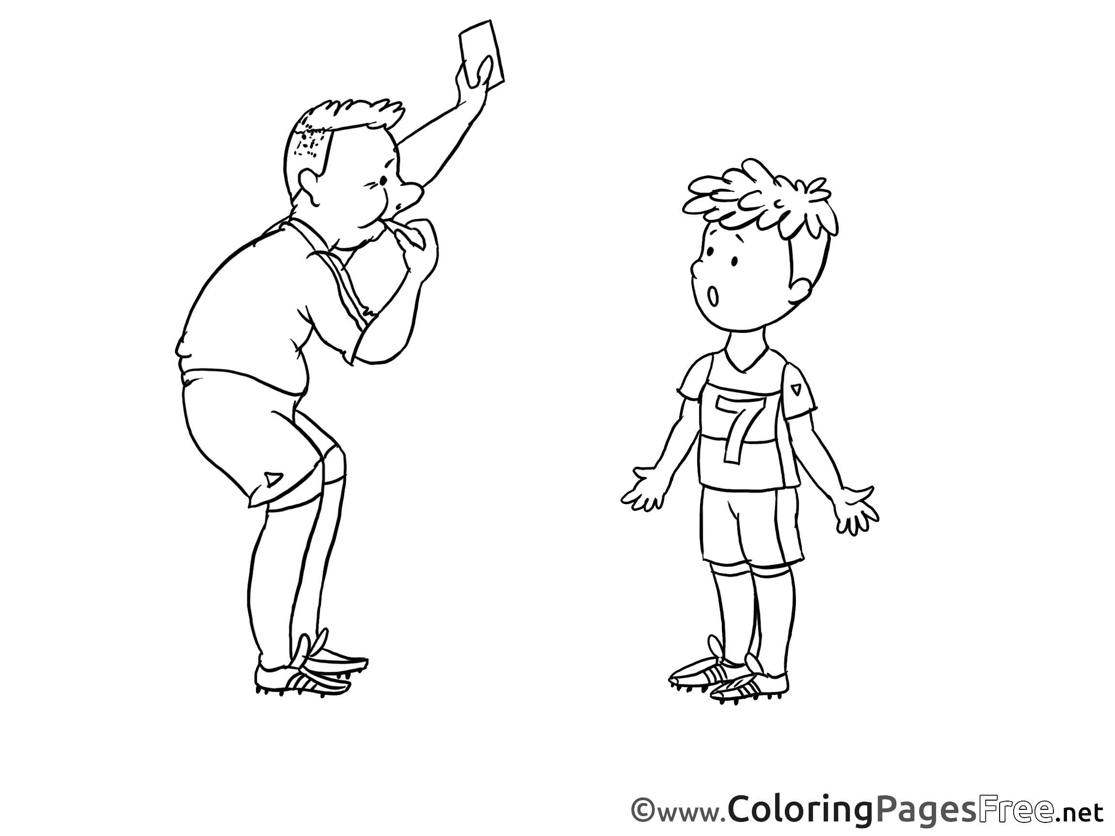 Referee Soccer Colouring Sheet Free