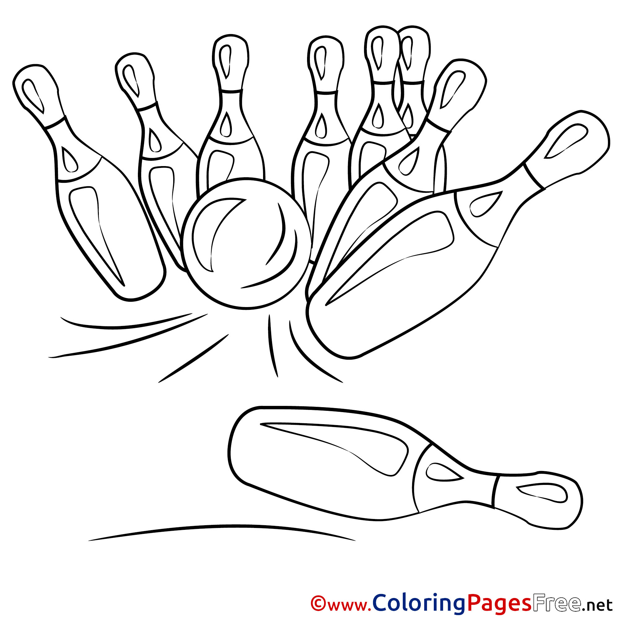 Bowling printable Coloring Sheets download