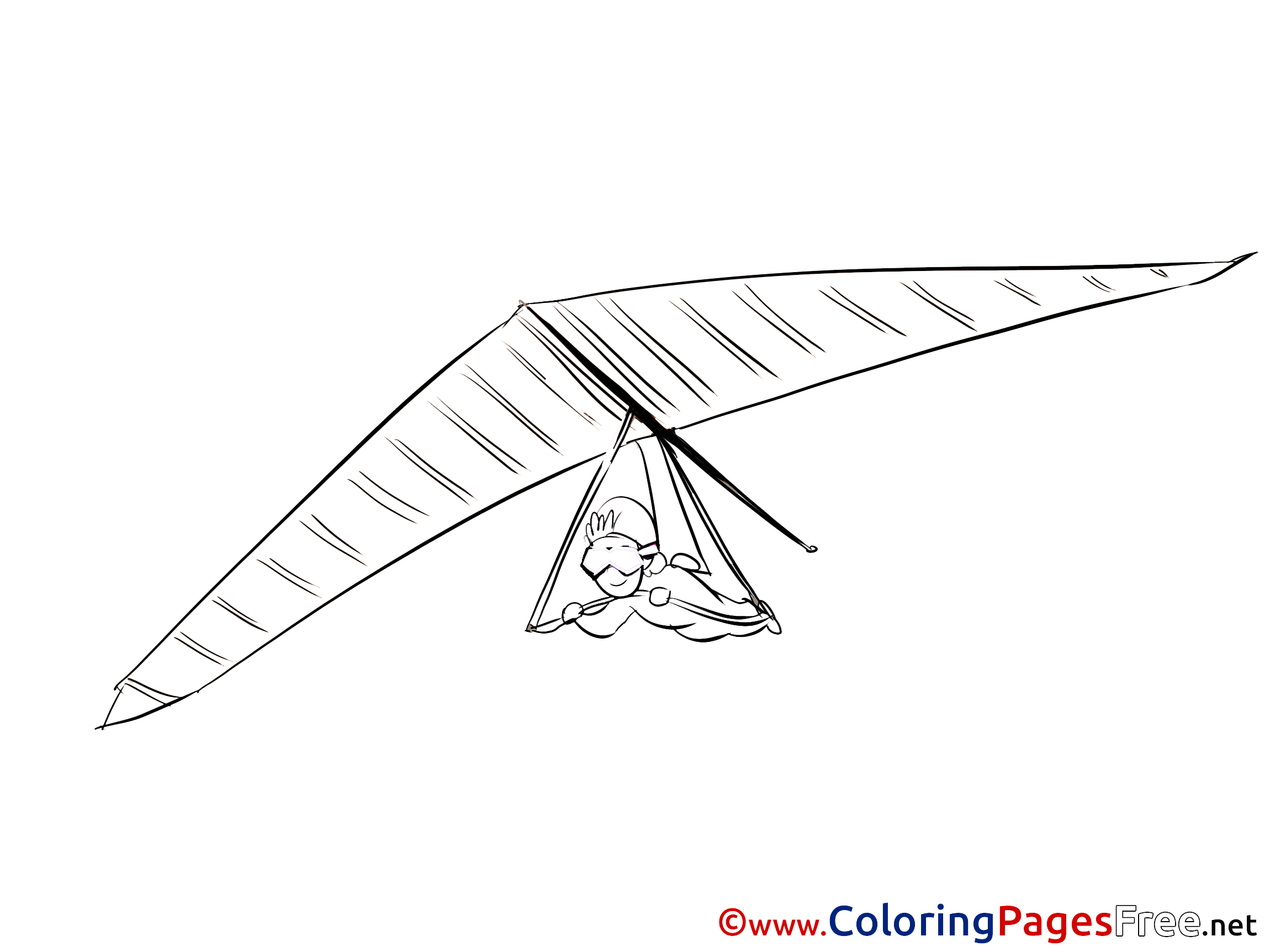 Download Hang-gliding free Colouring Page download