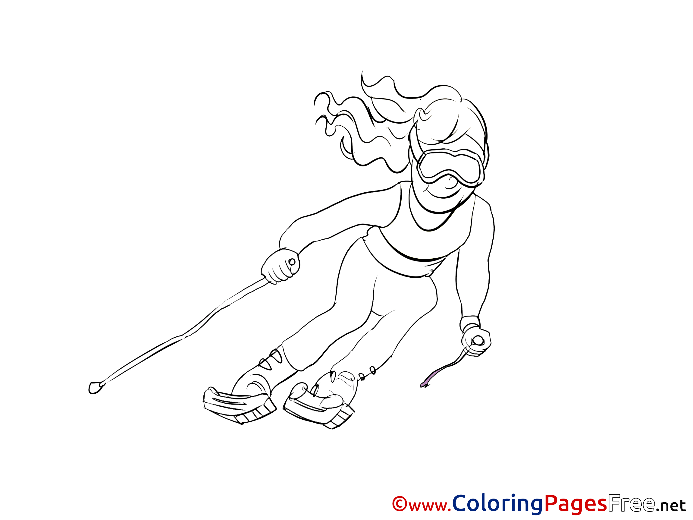 Ski Printable Coloring Pages For Free