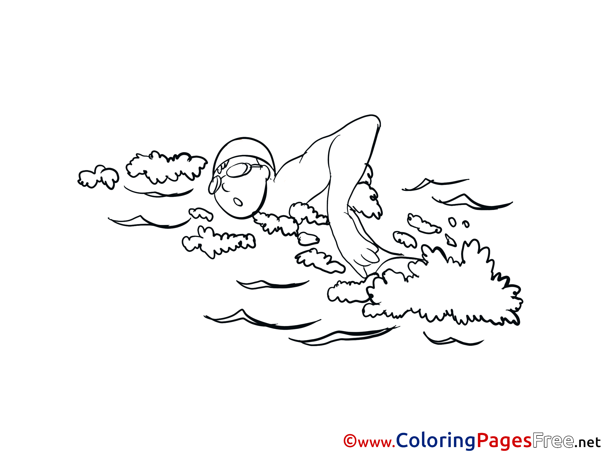 Swimming Colouring Page printable free
