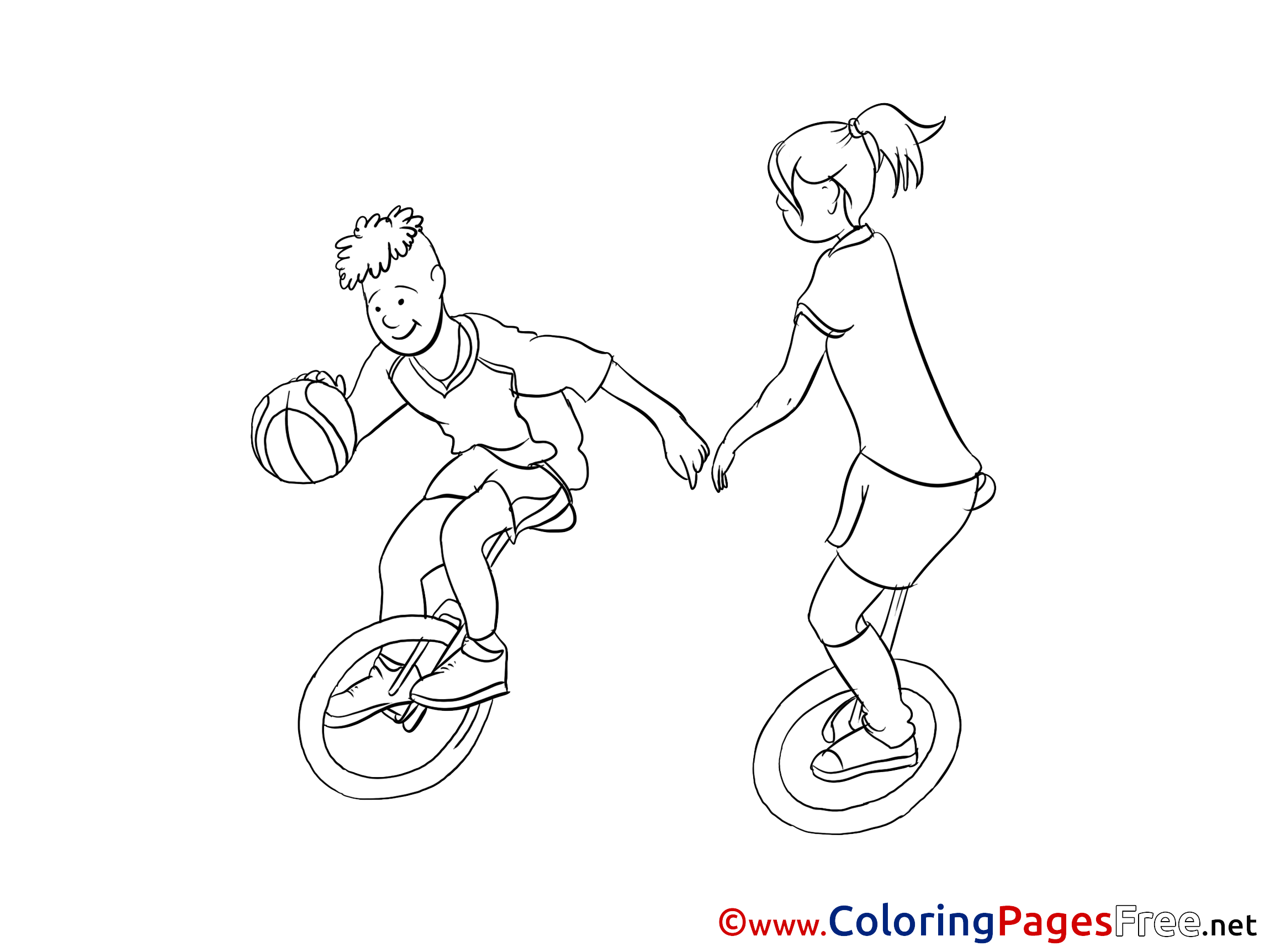Unicycles Coloring Sheets download free