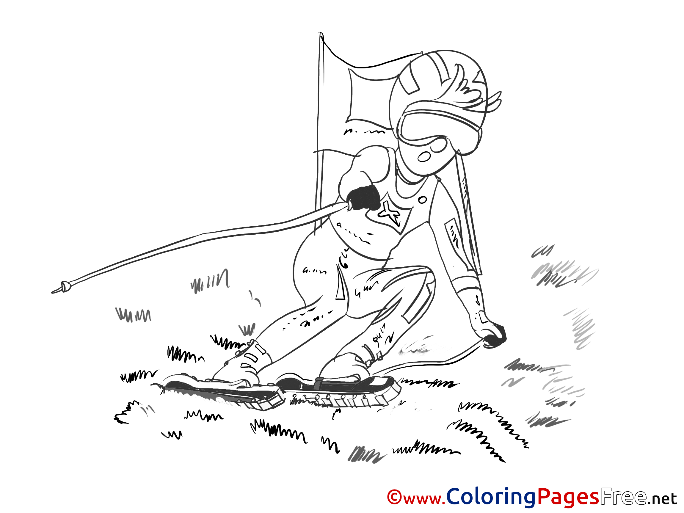 Winter Sport For Children Free Coloring Pages Ski