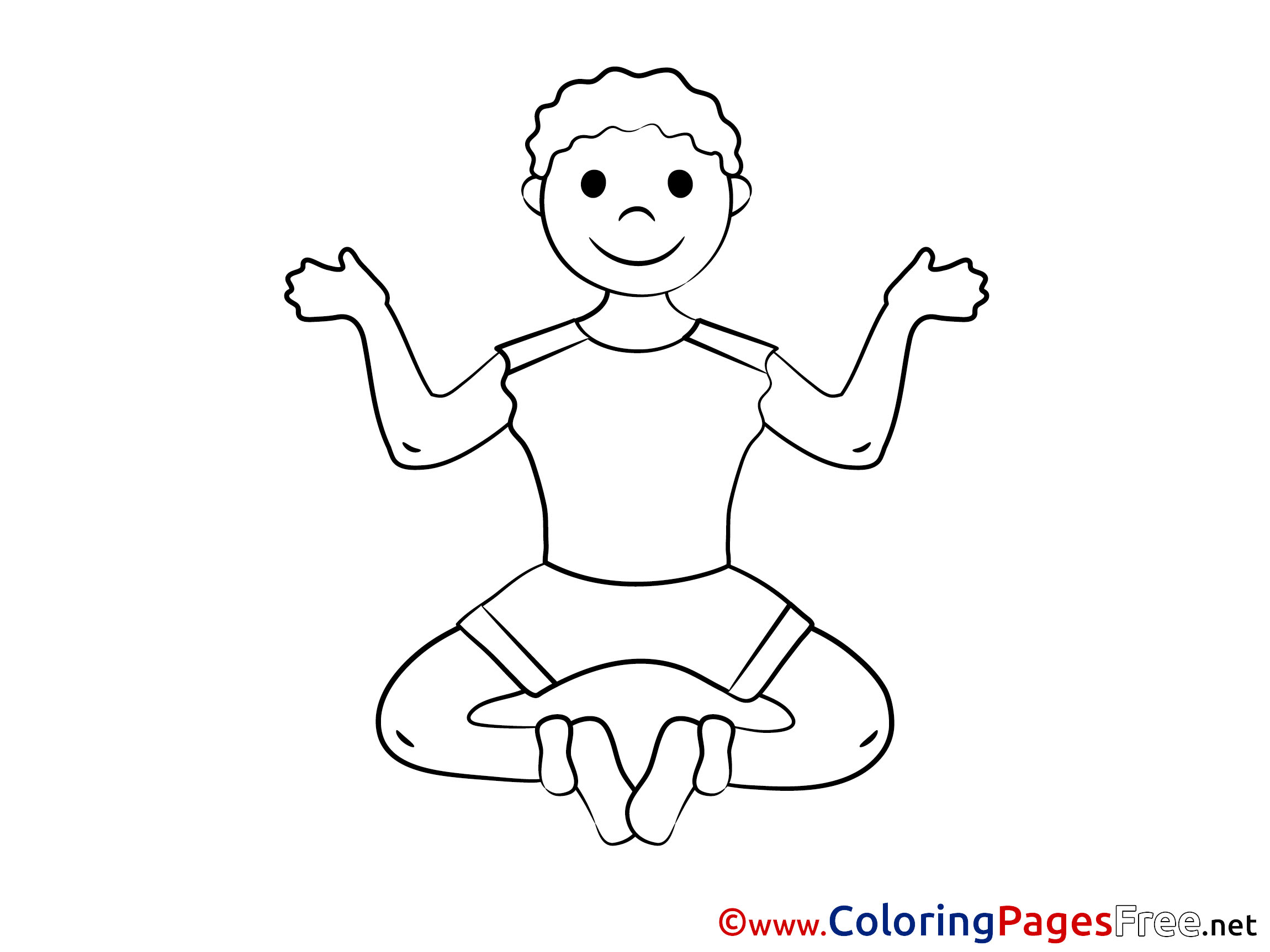Yoga Children download Colouring Page