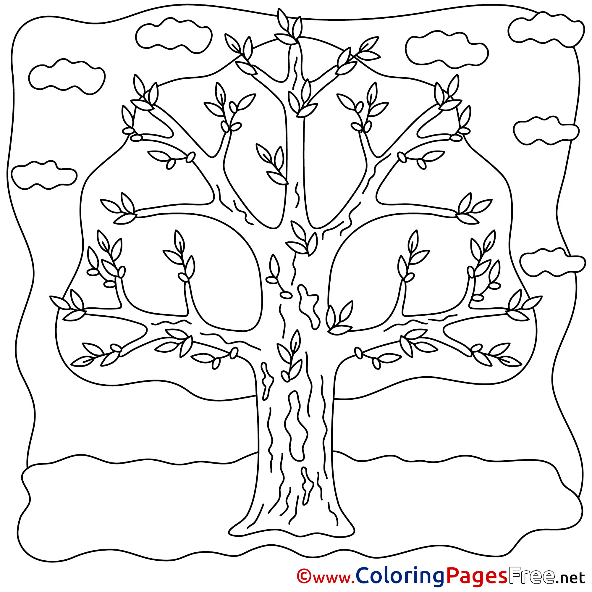Spring Tree Coloring Pages