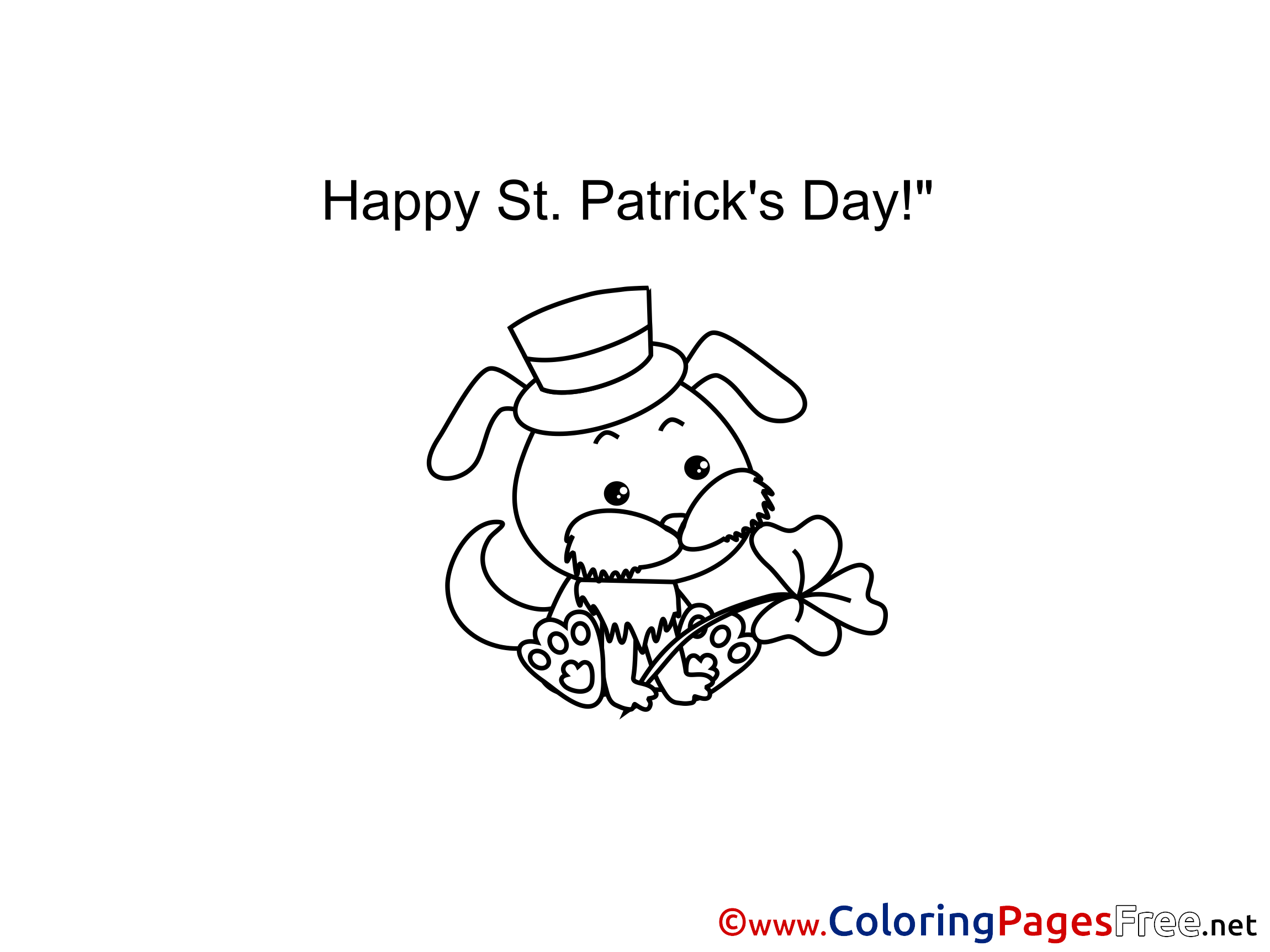 Dog St Patricks Day Coloring Pages Free